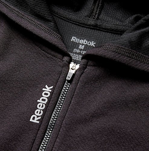 Reebok Girls' Mesh Back Jersey Jacket Caviar M3