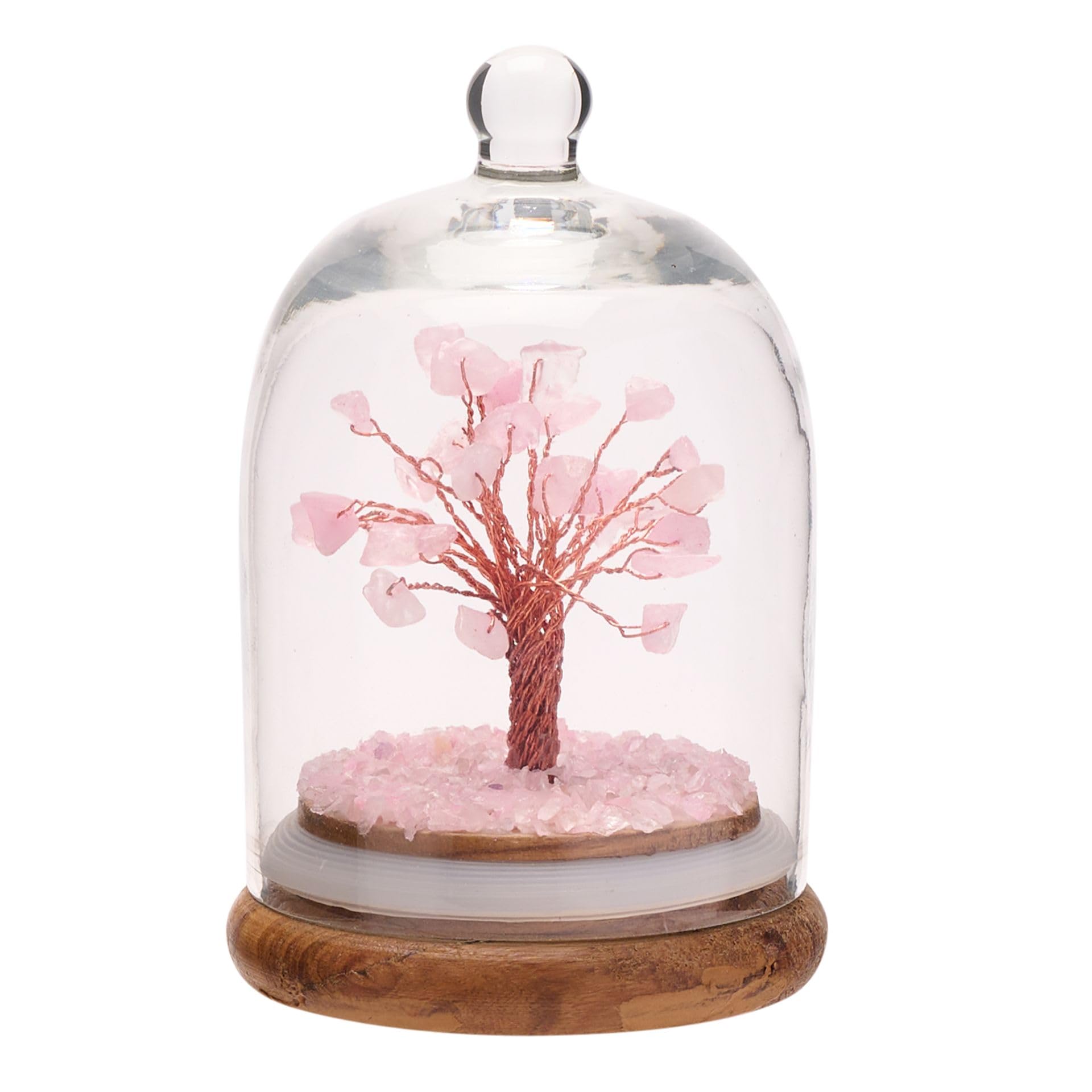 Gemstone Dome Tree, Rose Quartz, ornament, hand crafted, wire tree, healing