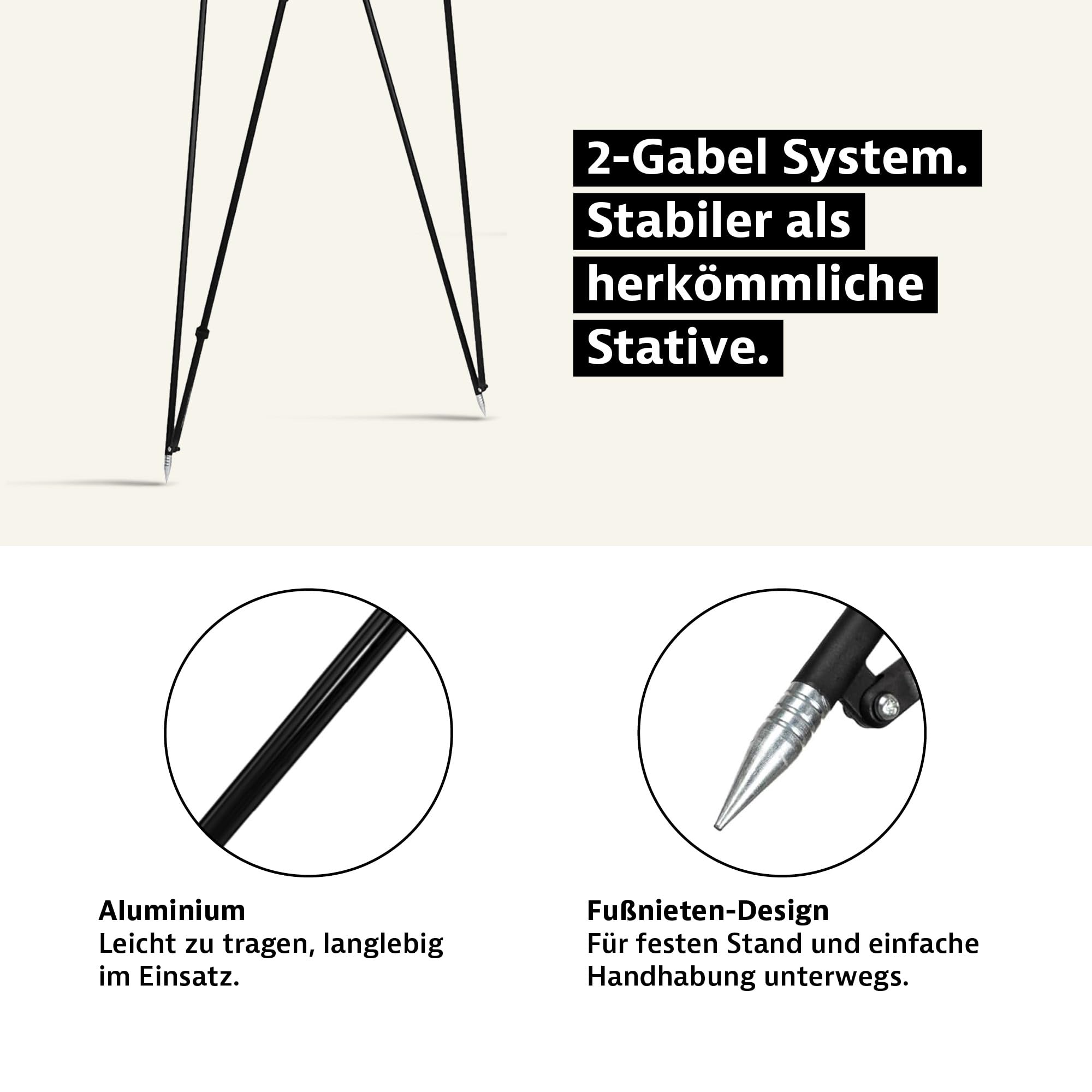 Royal Hunter® - Pirschstock - Gewehrauflage - Zielstock für die Jagd - Schießstock für perfekte Balance präzises Zielen - höhenverstellbar bis 180cm