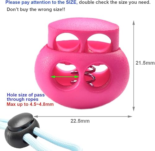 Miniatura 2 de Paquete de 10 cierres de cordón elástico de resorte, tapón deslizante de palanca de plástico para cuerda de paracaídas, cordón elástico para