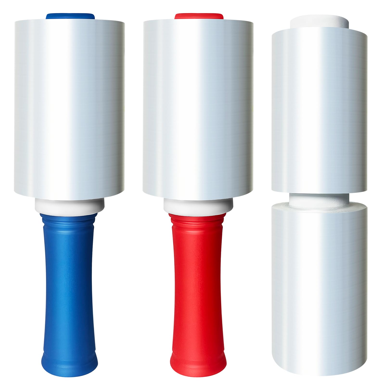 OunglyChoi Stretch Wrap, 4 Pack Clear Stretch Film Wrap for Packing 5” x 650ft Plastic Shrink Wrap with Handle for Moving, Self-adhesive Packing Heavy Duty Film