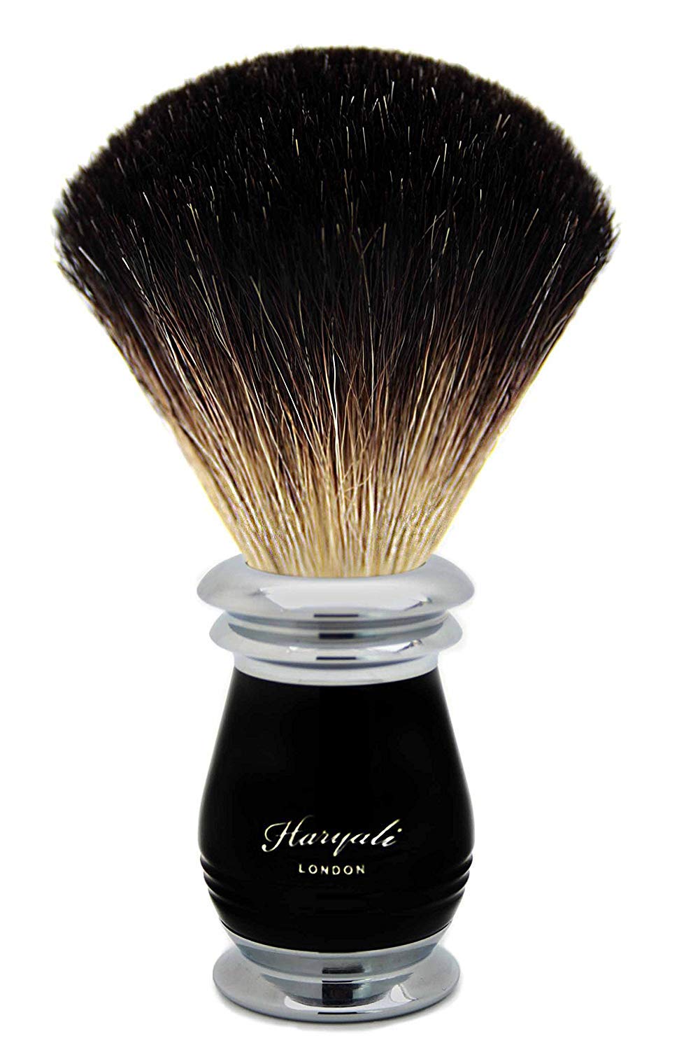 Nuovo design premium lussuoso set di rasatura a umido con manico di lusso e pennello nero puro doppio supporto