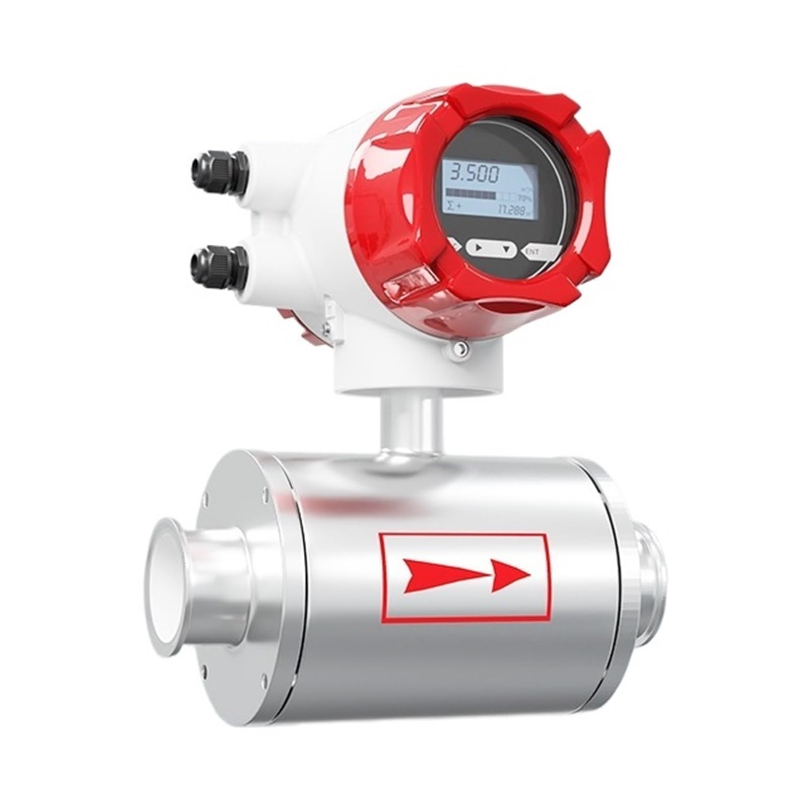 Caudalímetro Electromagnético De Acero Inoxidable con Brida Digital Integrada(PTFE Lining DN40)