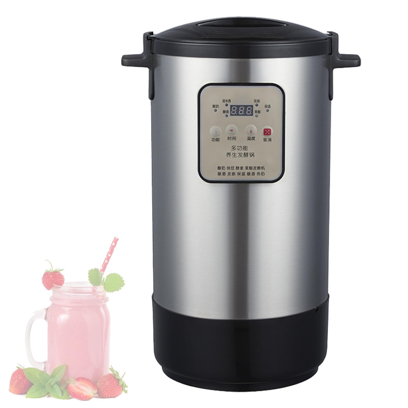Yogurtera AutomáTica De 12/18 L con Recipiente Interior De Acero Inoxidable Y Memoria De Apagado, Ideal para Restaurantes Y Postres 12L