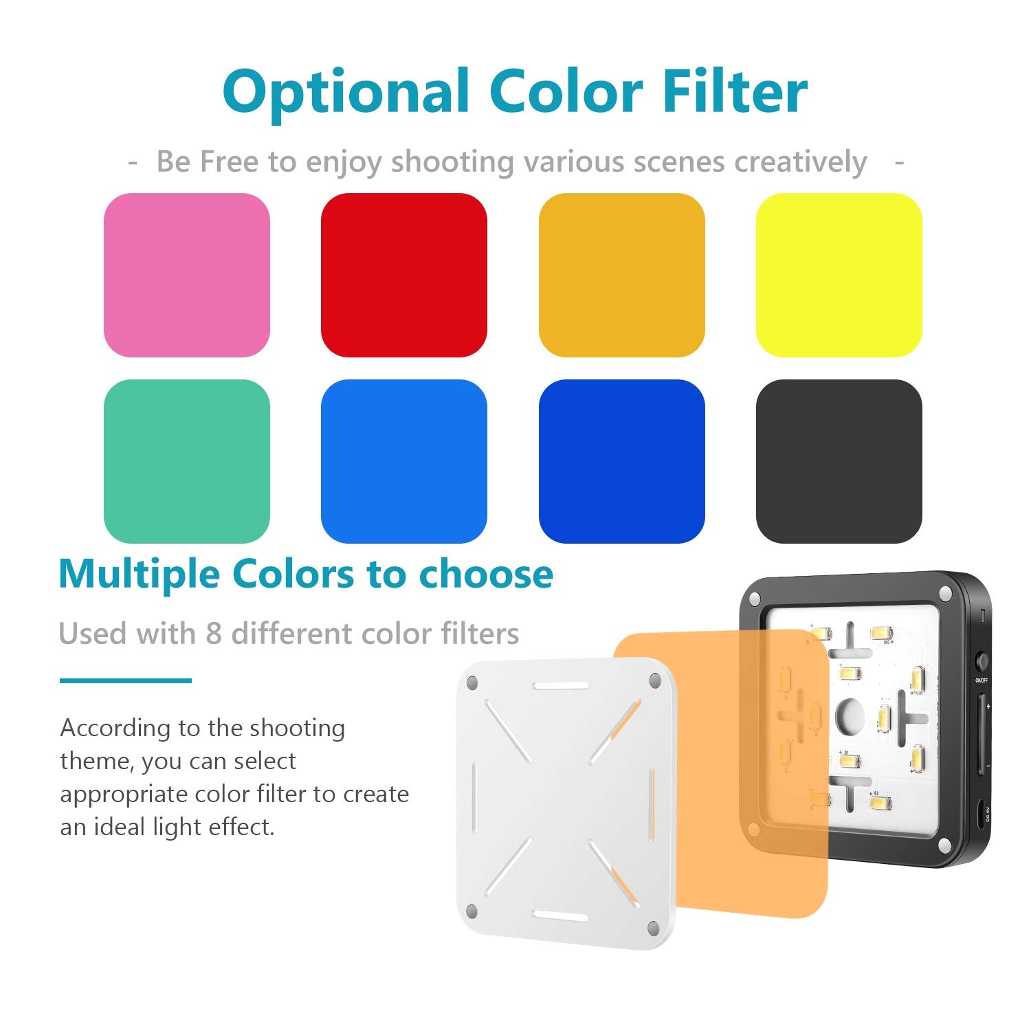 Neewer Mini Luce LED Video - Luce Tascabile CRI 95+ Con Batteria Integrata Per Fotocamere - Foto 5