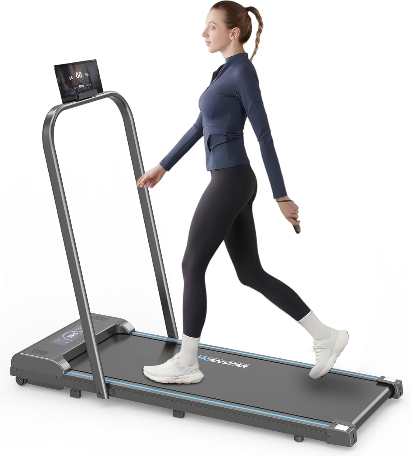 Foldable Treadmill, 300 lb Capacity Walking Pad 2.5HP Under Desk, Portable Treadmill for Home and Office, 2 in 1 with Remote Control, LED Display