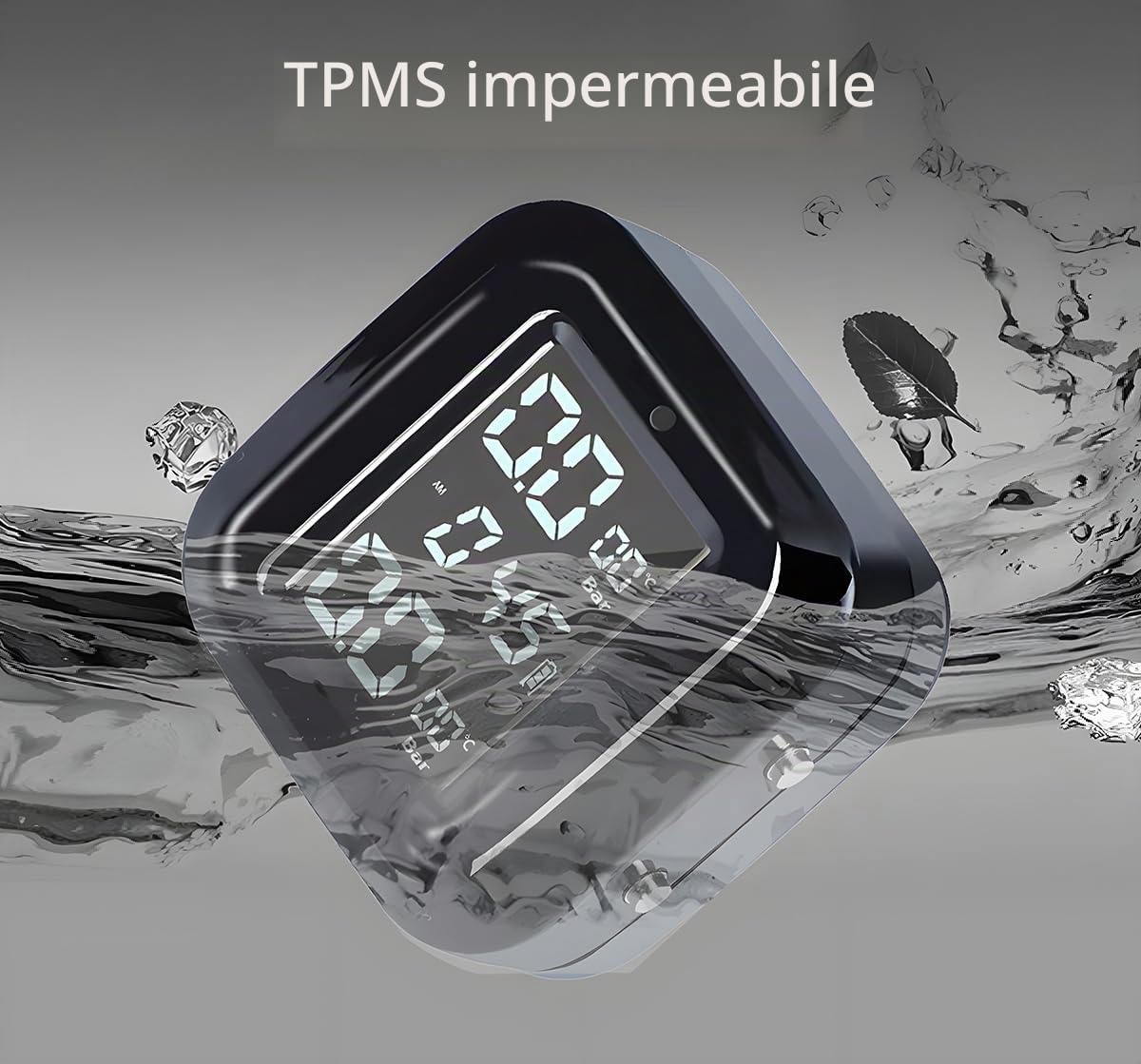 CGEAMDY Motorcycle TPMS Sistema di Monitoraggio Pressione dei Pneumatici, Monitor Pressione Pneumatici Moto, Allarme Pressione Pneumatici Temperatura Monitor in Tempo Reale per Moto Due Ruote