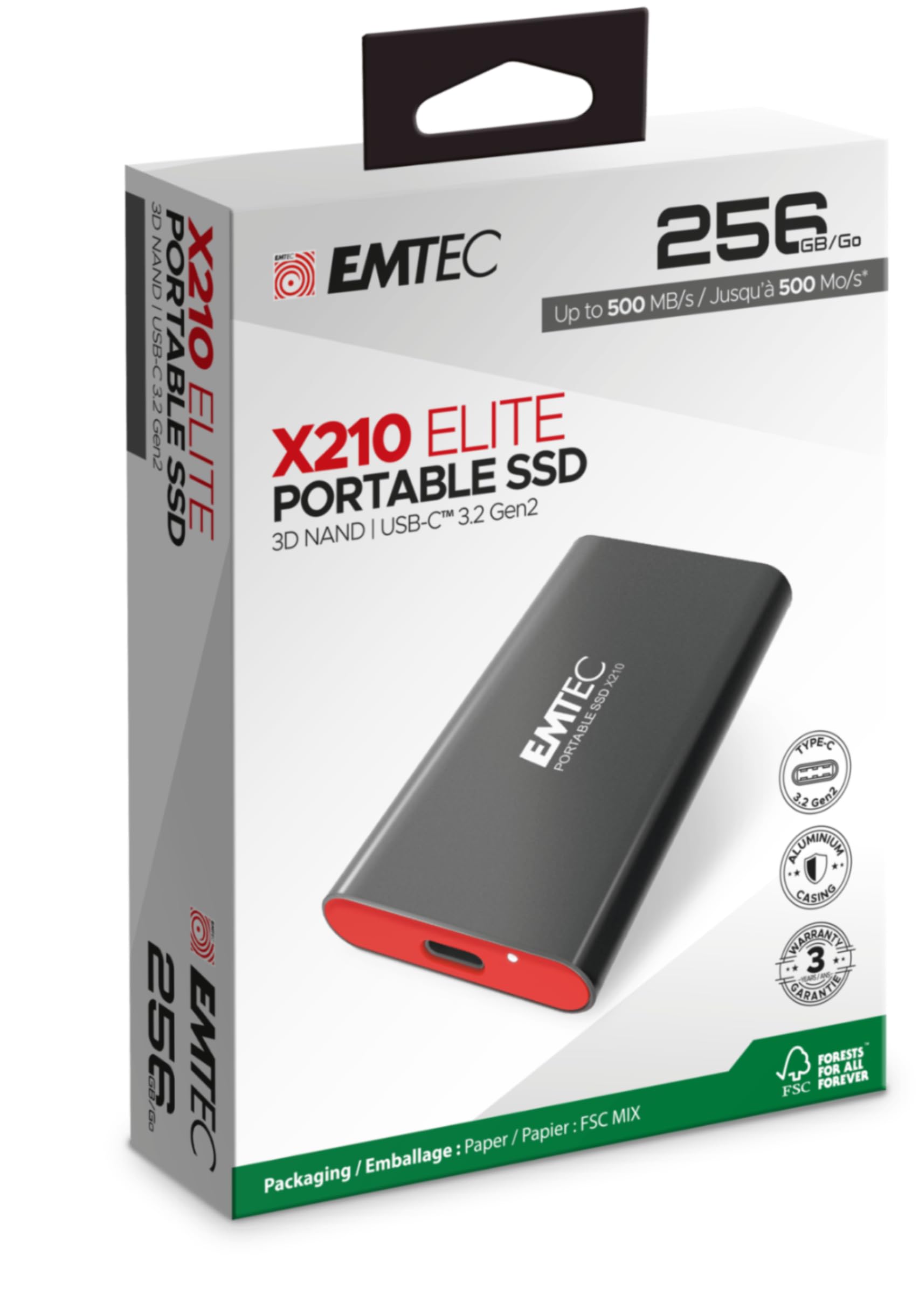 Amazon.com: Emtec 256GB X210 Elite SATA III Portable Solid State