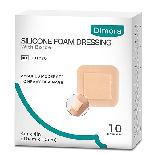 Dimora Silicone Foam Dressing with Border Adhesive 4"x4" Wound Dressing