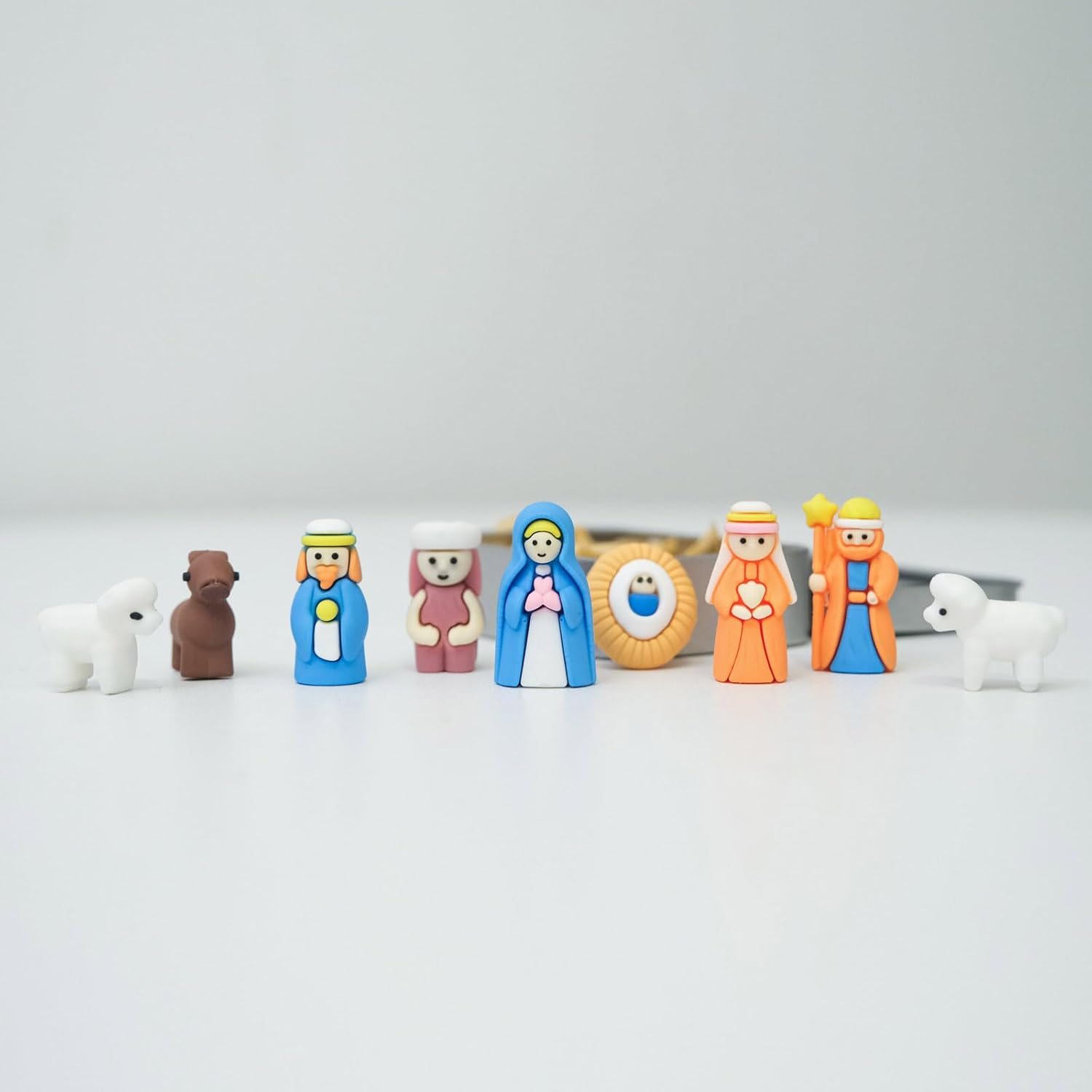 Pocket Nativity Set,Pocket-Size Scene Handcrafted Christmas Tin Decor Gift