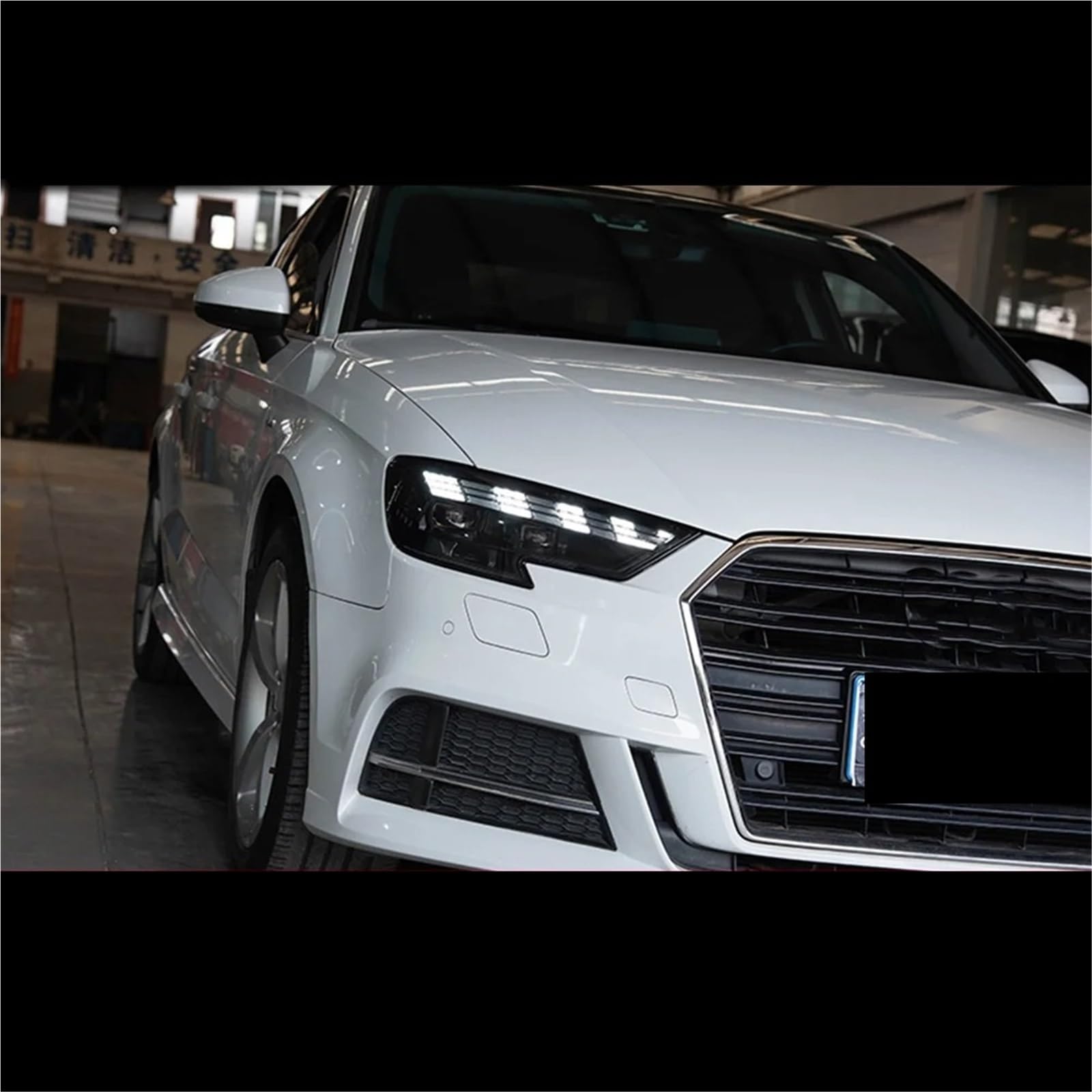 Faro Anteriore per Audi A3 2017-2020 Faro Anteriore DRL Lente proiettore Accessori automobilistici Luci per Auto Gruppo Faro Auto (Guida a Sinistra)