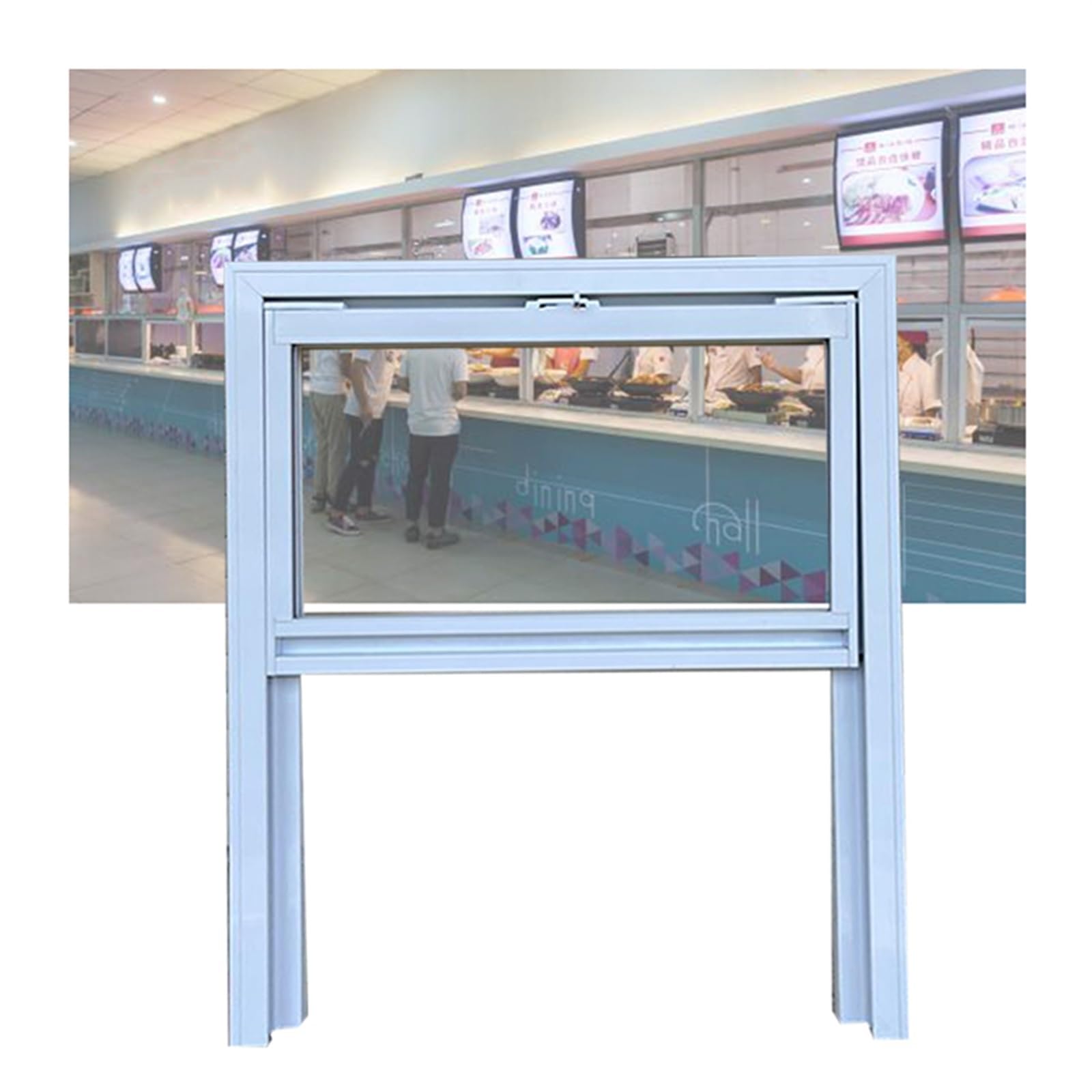 Finestra Ventilazione, Finestre per Capannoni Isolate con Ventilazione Inclinata Inferiore, Finestre Scorrevoli in Vetro Temperato Incasso per Fienili, Garage(100x120cm)