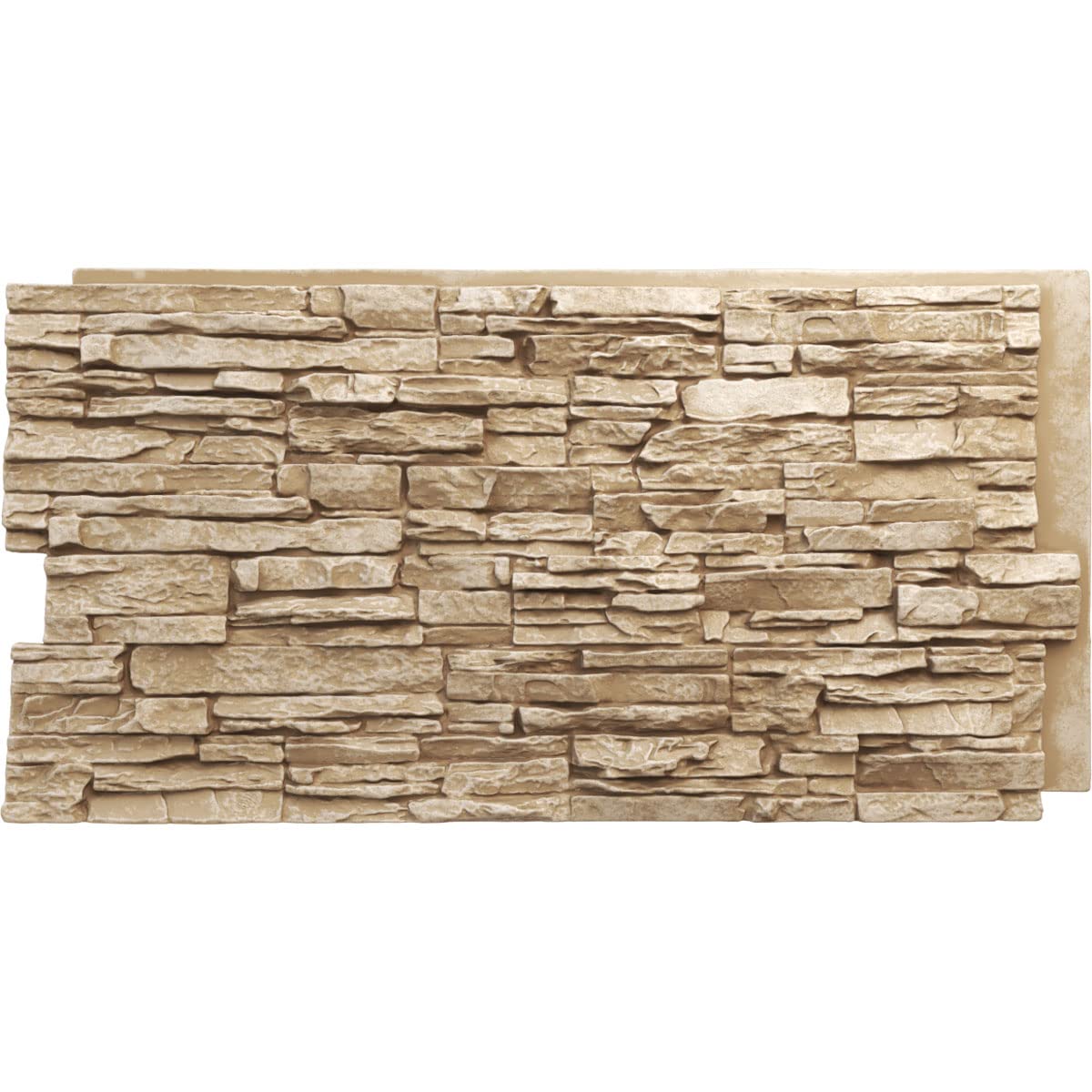 Ekena Millwork PNU24X48CNSD Canyon Ridge Stacked Stonewall Faux Stone Siding Panel, 45 3/4"W x 24 1/2"H x 1 1/4"D, Sandstone, 7 Sq Ft