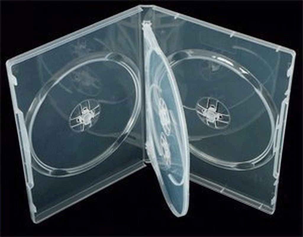 Vision Media - 4 Way Clear DVD/CD/BLU RAY Case - (3) pcs -14mm Spine
