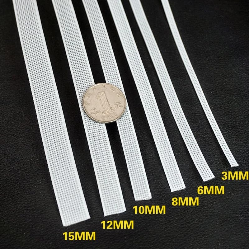 50 Yards 6-15 mm Kunststoff-Stäbchen Schwarz Weiß für BHs DIY Korsett Hochzeitskleid Herstellung Nähzubehör Knochenstützband-Schwarz, 15 mm