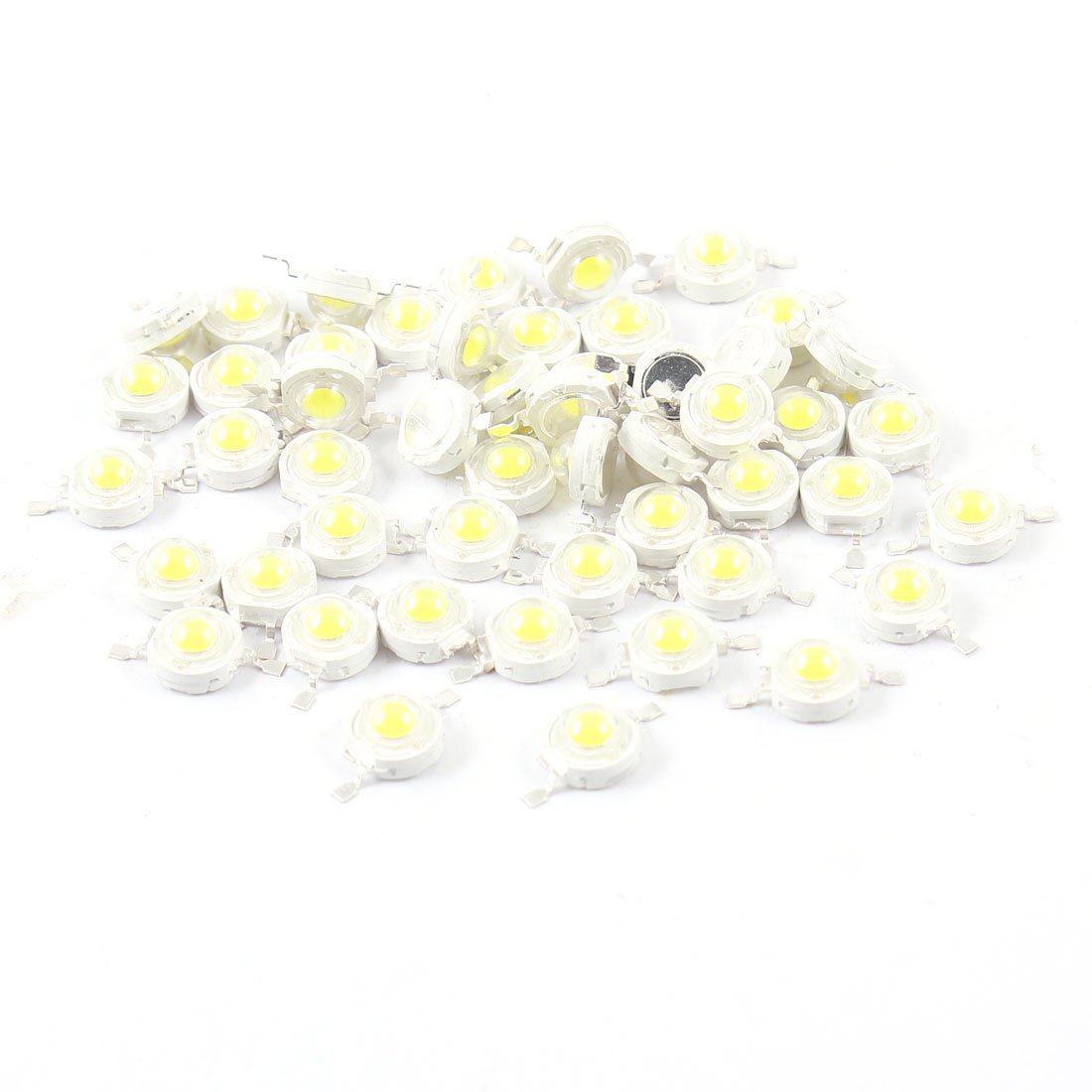 EMREVO diode 50 Pcs 0.5W High Power Saving 70LM 2 Pole White Light LED Lamp Diodes Blub Beads