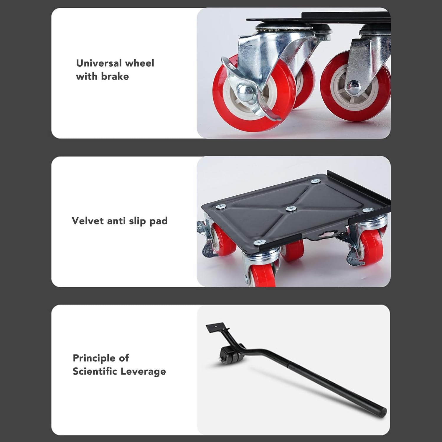 Heavy Duty Furniture Movers with Wheels-Set of 5, Furniture Dolly&Lifter Tool with 3000 kg Load Capacity, Easy Sliders Dolly for Moving Appliances, Sofa, Tables, Refrigerators, Cabinet, and Piano
