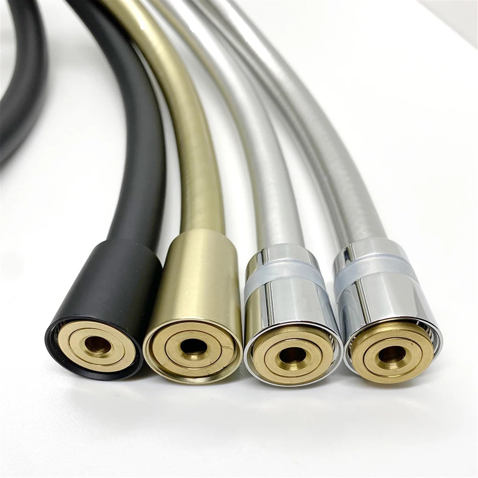 Fbanulpex Black 1.5M Universal Chrome Shower Pipe, Shower Hose 1.2M 1.5M 2M Multicolor Pvc Handheld Anti-Twist Replacement Bathroom(Black 1.5M)