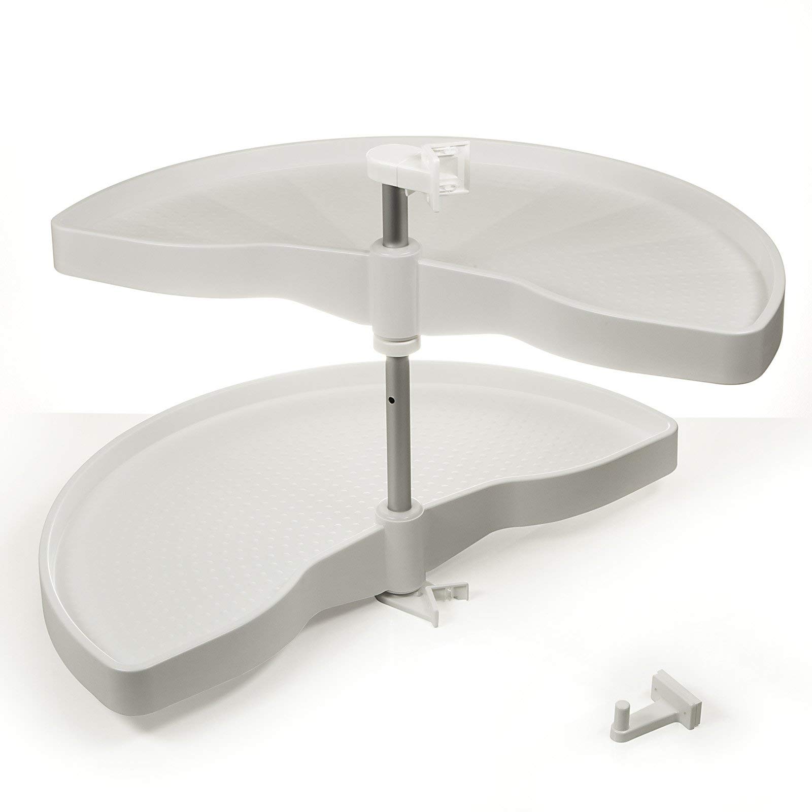 Eckschrankdrehbeschlag 1/2-Kreis Drehbeschlag 1000er Halbkreisboden mit weißen Drehböden belastbar bis 20 Kg pro Boden für 100er Eckschrank von SO-TECH® - Made in Germany