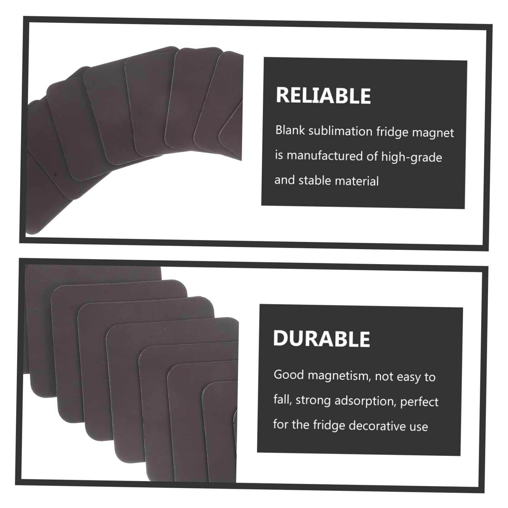 Quadratische Kühlschrankmagnete Sublimierbare Blanko Magnete aus Magnetmaterial 30 Stück zum Selbstgestalten in Schwarz für Dekorative Selbstgemacht und Küchendekoration