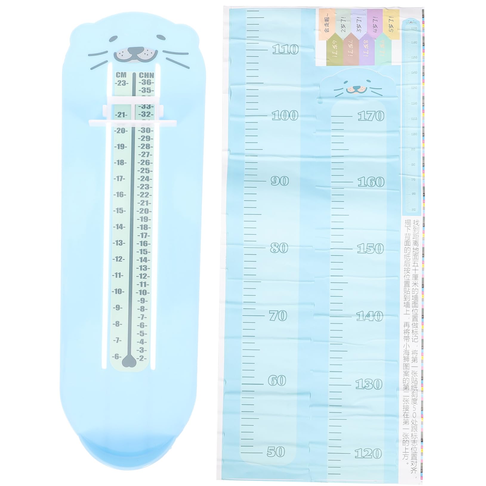 Toyvian 2sets Misuratore Per Ragazzo Ragazza Di Strumenti Per Misurare e Piedi Adesivo Murale Per Decorare La Stanza Dei Ragazzo Ragazza Utile Per La Crescita Delle Scarpe