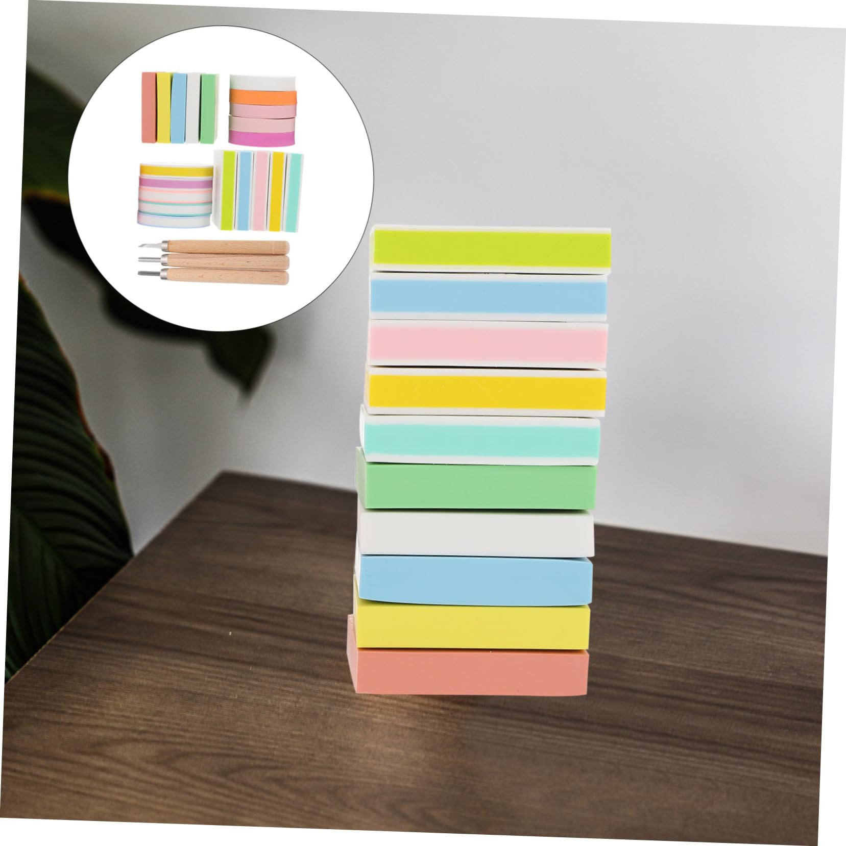 OSALADI DIY Stamp Carving Blocks Set Soft Stamp Carving Material for Scrapbooking