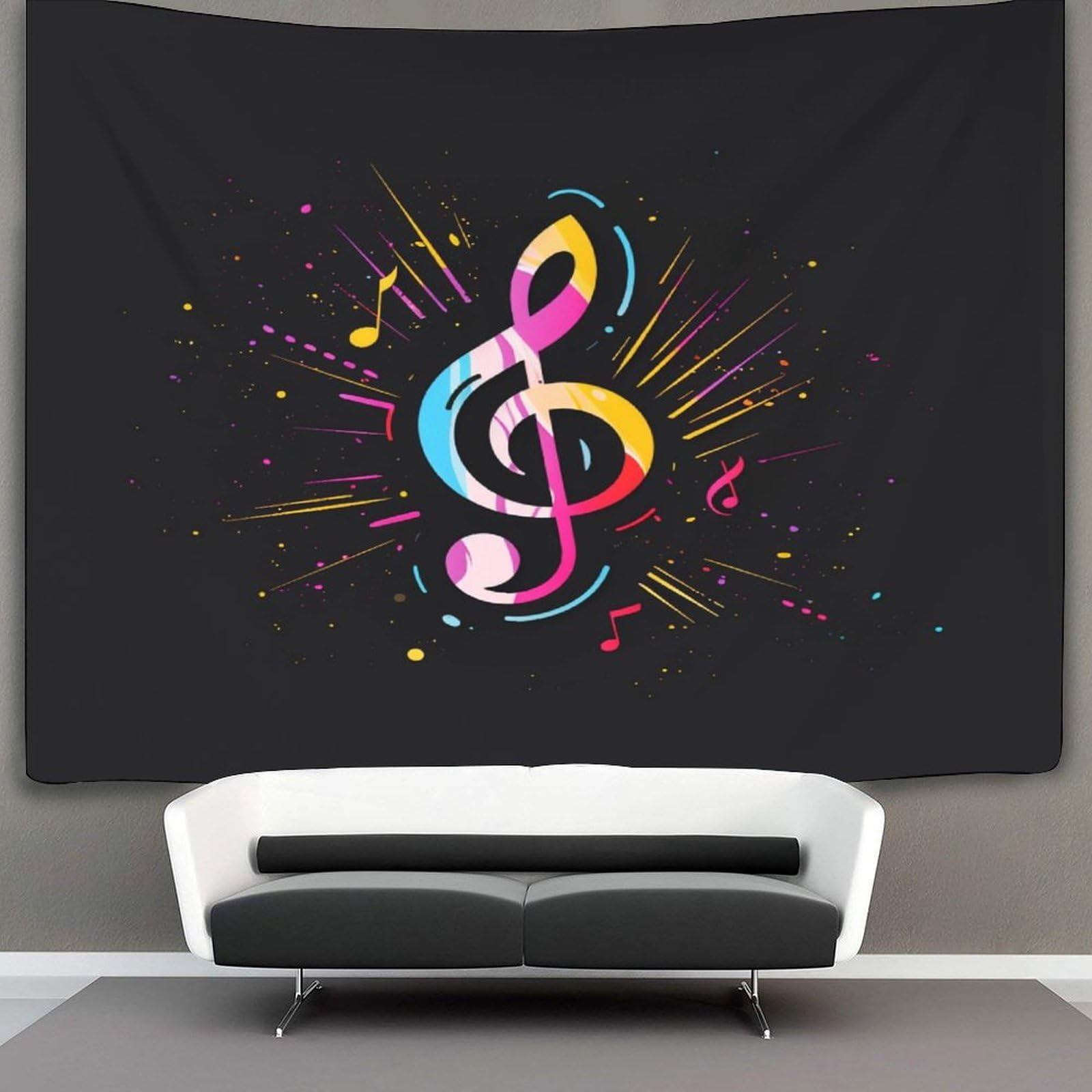 Arazzo Da Parete Con Notazione Musicale - Tappeto Decorativo 150x200cm In Poliestere | Per Camera E Soggiorno - Foto 11