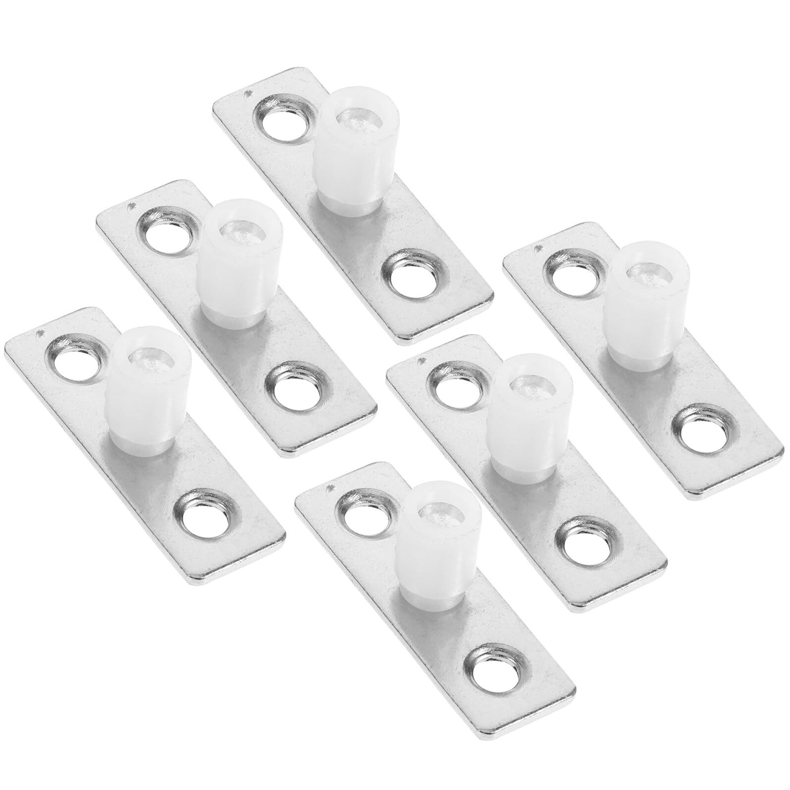 LIGIGWASH 6pcs Sliding Barn Door Floor Guides Nylon Rollers and 10mm Metal Axle, White Plastic Head Heavy-Duty Sliding Door Track Hardware for Home Closet and Cabinet