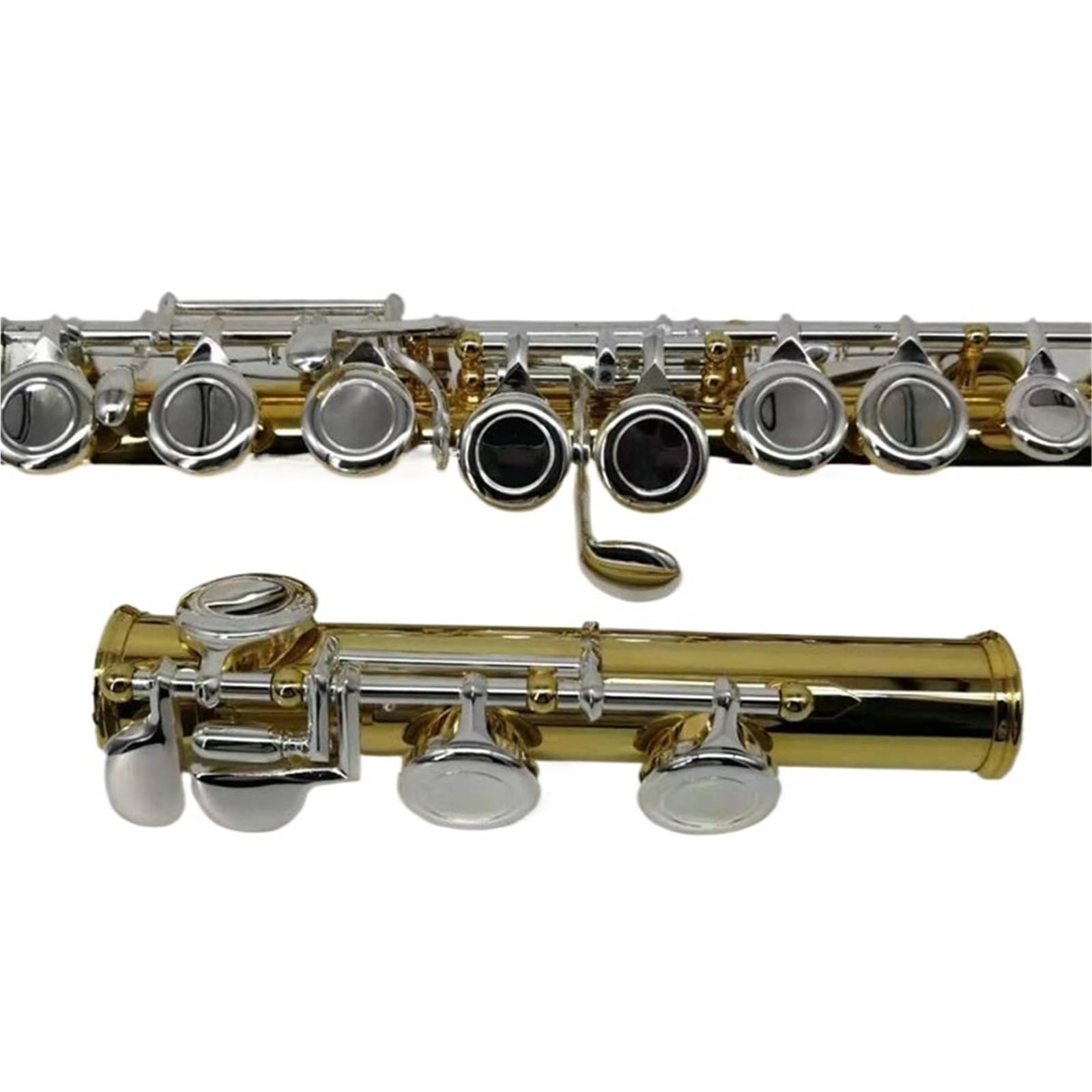 Classic Flet Poprzeczny Flet C Pozłacany 16 Otworów Zamknięty Otwór Otwarty Otwór Plus Flet Z Klawiszem E Profesjonalny Instrument Dla Początkujących(Open Hole)