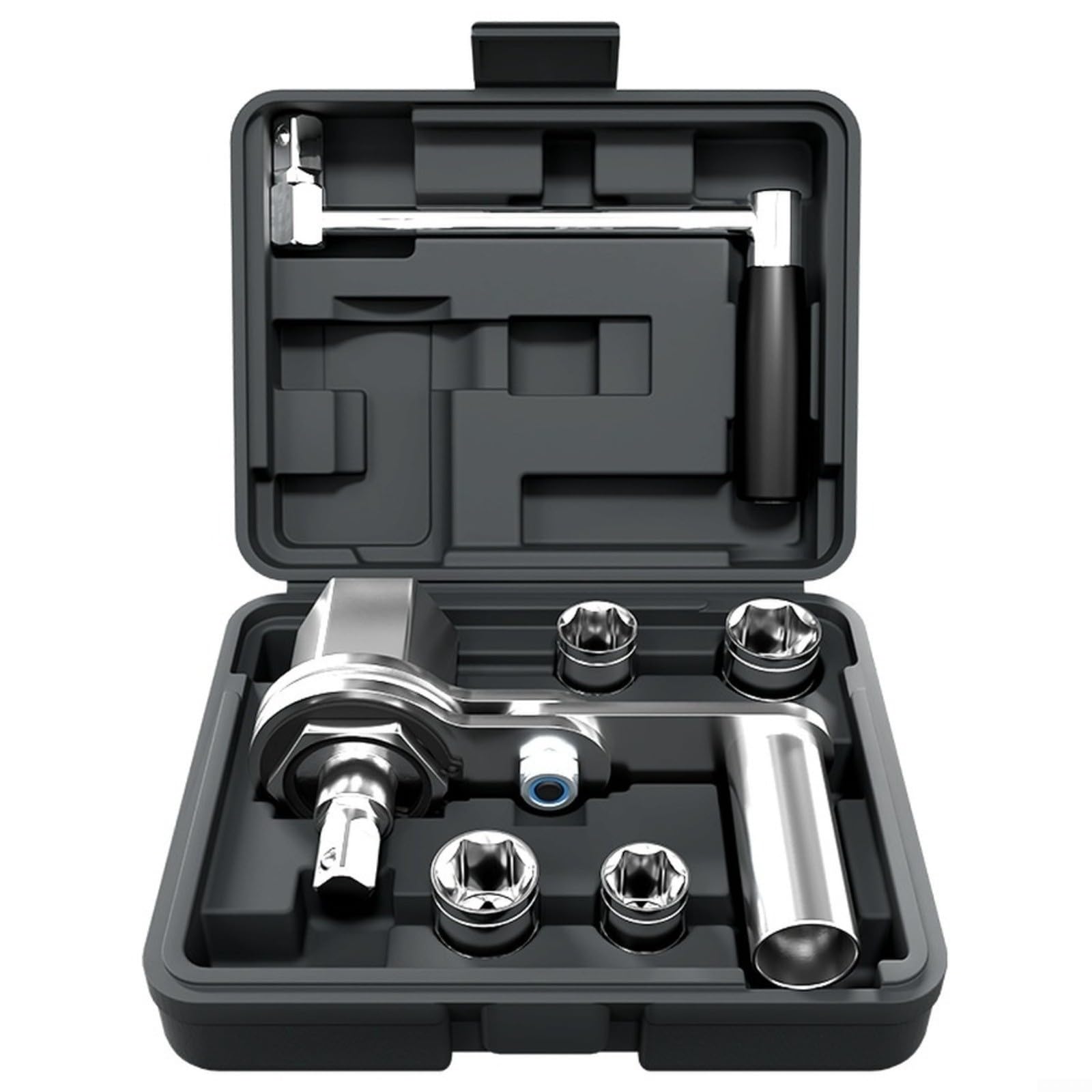 Strumento di cambio pneumatici con effetto leva, chiave per dadi ruota per auto, SUV e per furgoni, 4 bussole 17/19/21/22 mm, ergonomica per impugnatura, compatta per aiuto alle forature