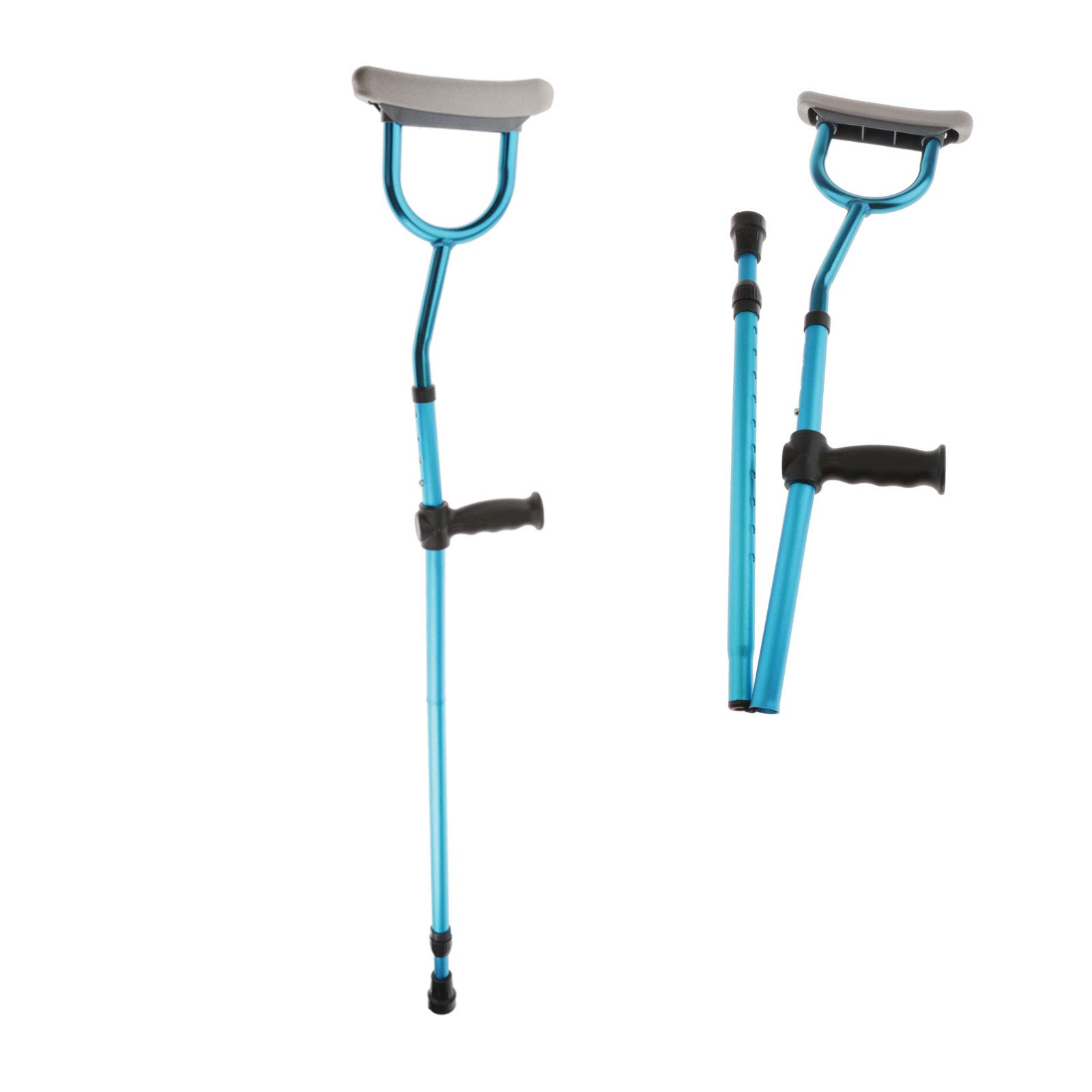 ELQ Muletas Axilares Plegables con Reposabrazos, Tubo De Aleación De Aluminio Ligero, Muletas Ajustables para Personas Mayores y Recuperadas