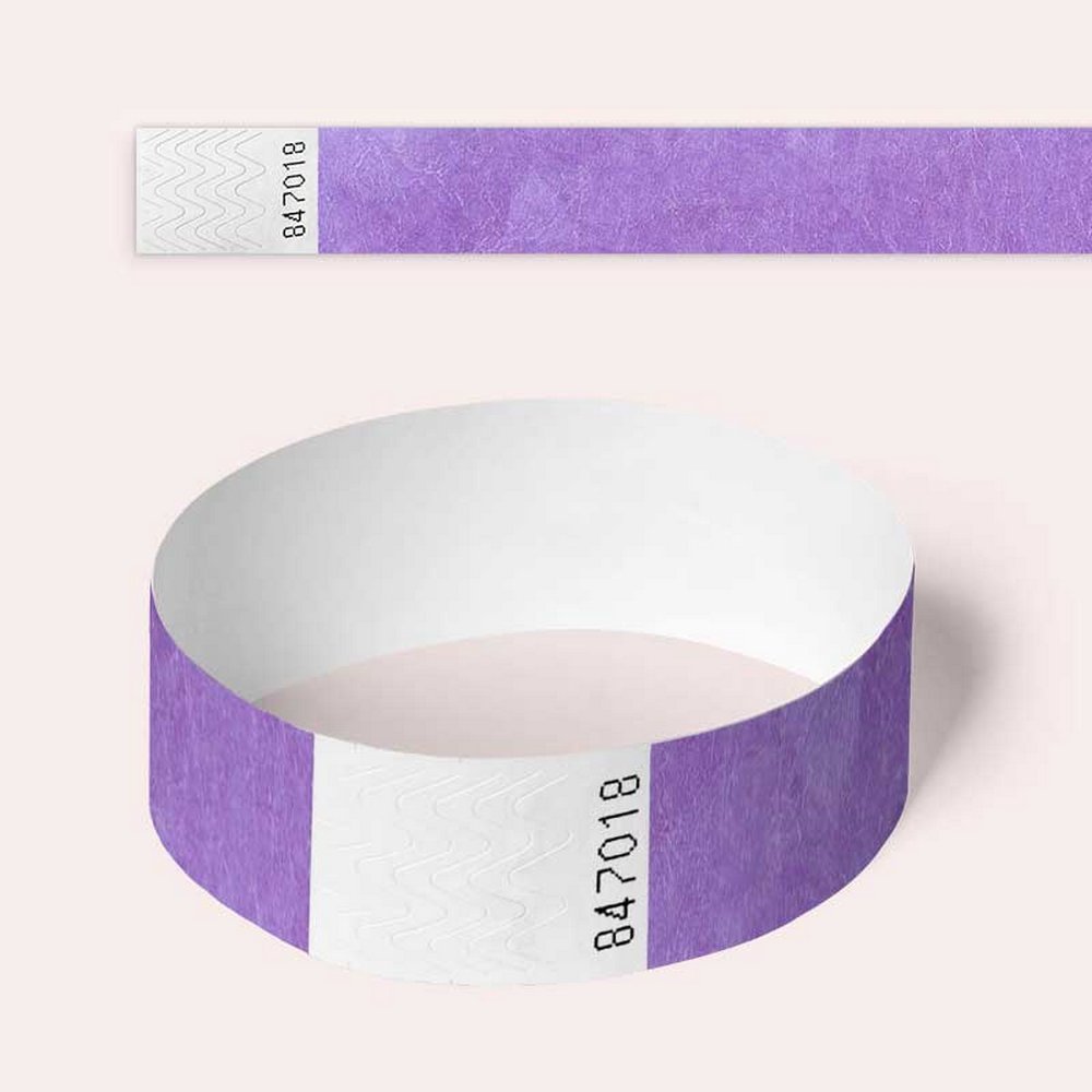 Tyvek Wristbands, 100 Pack by AA Wristbands for Parties, Security, Festivals, Events. Paper Like Wrist Bands (Lavender) — image 1
