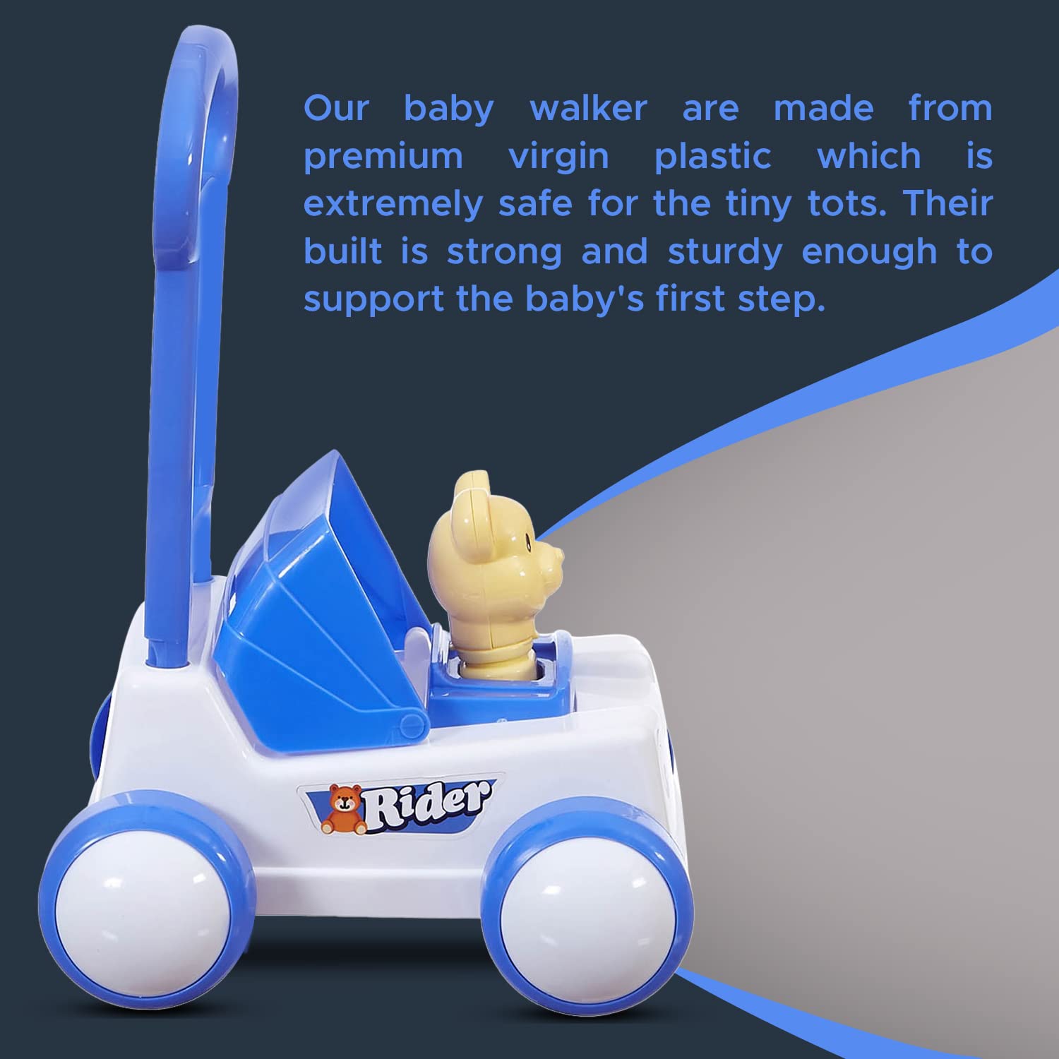 Dash First Step Baby Sit-to-Stand Activity Walker, Baby Push Walker (9-18  Months, White)