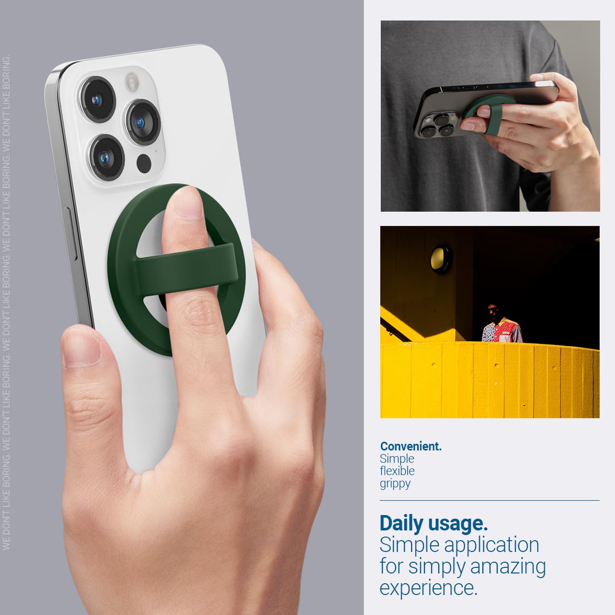Caseology Spigen iPhone için MagSafe özellikli Silikon Telefon Tutucu Nano Pop Avo Green - AFA07062