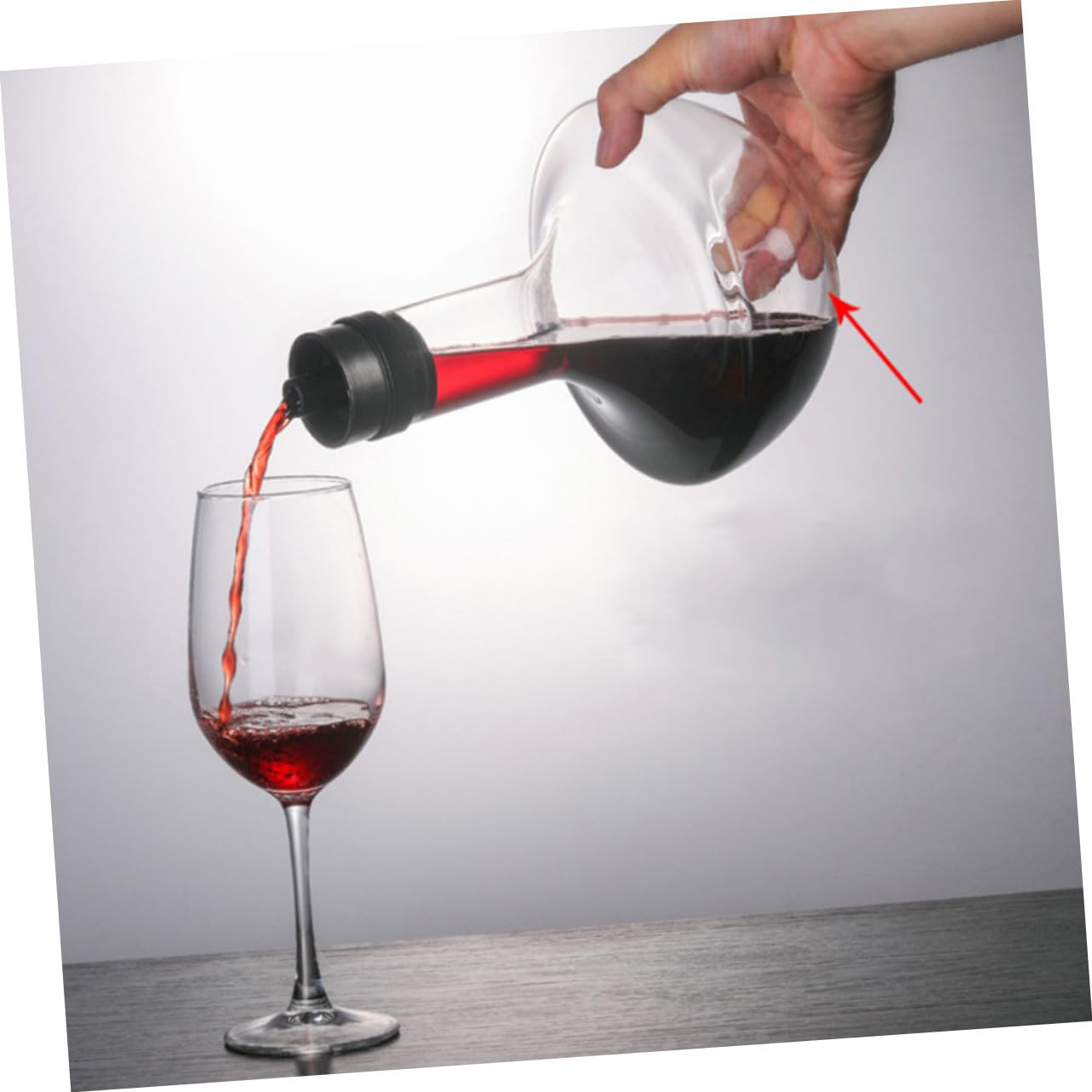 BESTYASH Decantador de Vino de Vidrio Decantador Rápido para Vino de Botella para Servir Jarra para Decantar Eventos
