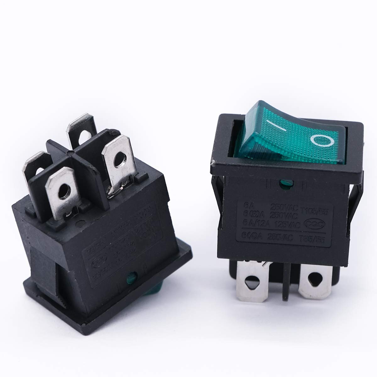 Best Cyber Monday 🔥 mxuteuk 5pcs AC110/120V Lighted Rocker Switch DPST Green Illuminated Snap-in Boat Toggle Power Switch ON-Off Switch 4 Pin 2 Position, Use for Household Appliances MXU1-4-201NG Limited Stock mxuteuk 5pcs AC110/120V Lighted Rocker Switch DPST Green Illuminated Snap-in Boat Toggle Power Switch ON-Off Switch 4 Pin 2 Position, Use for Household Appliances MXU1-4-201NG