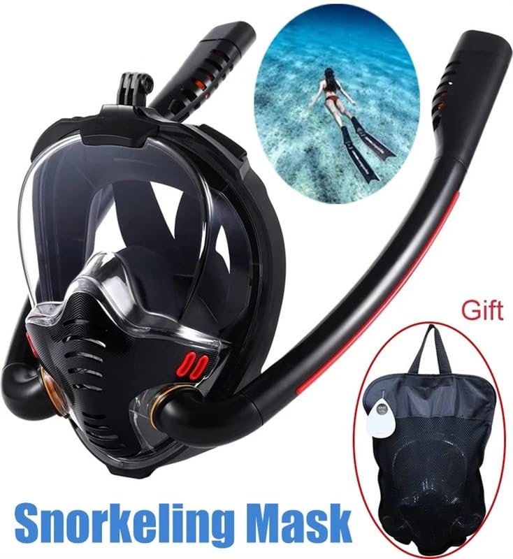 Máscara de snorkel panorámica Máscara de snorkel ajustable Máscara de buceo for snorkel for adultos Máscara de buceo con respiración libre Máscara de snorkel UV Antivaho Transpirable Visión clara Equi