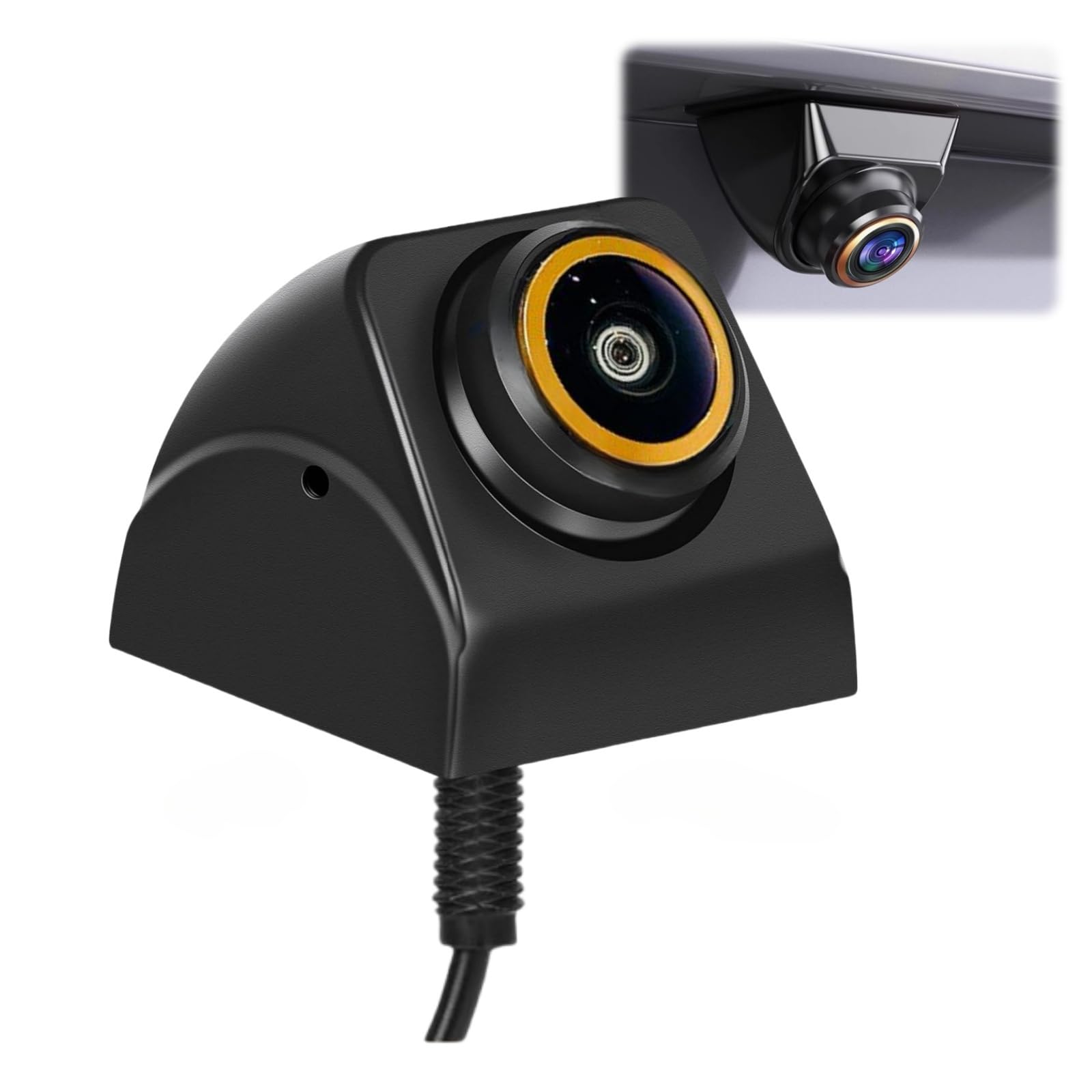 CARKOOL HD Car Front Side Rear Rear View Camera 360° Rotate Backup Camera Wide View Angle IP68K Waterproof Universal Reversing Parking Night Vision Camera for Truck Car Pickup SUV