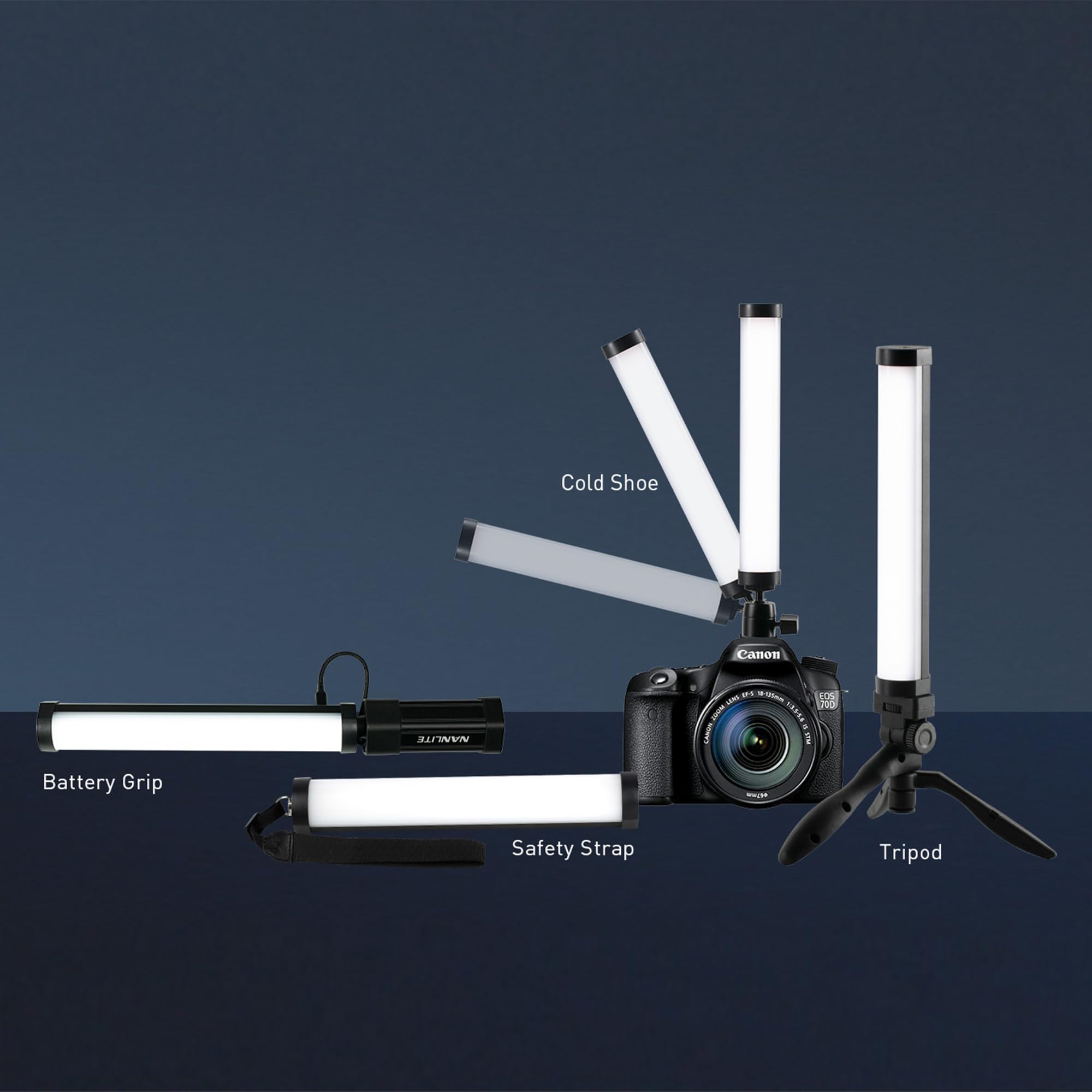 NANLITE PavoTube II 6C Tubo de luz LED RGBWW de 25 cm, 2700K-7500K