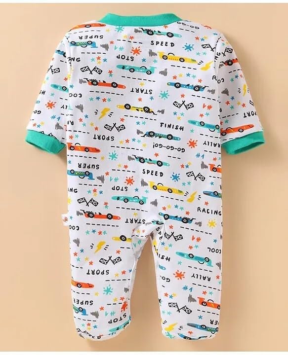 Image of New Born Baby 100% Cotton Rompers for Sleepsuits Jumpsuit Night Suits for Baby Boys & Girls |Onesies| Infant Clothes Pack of 3