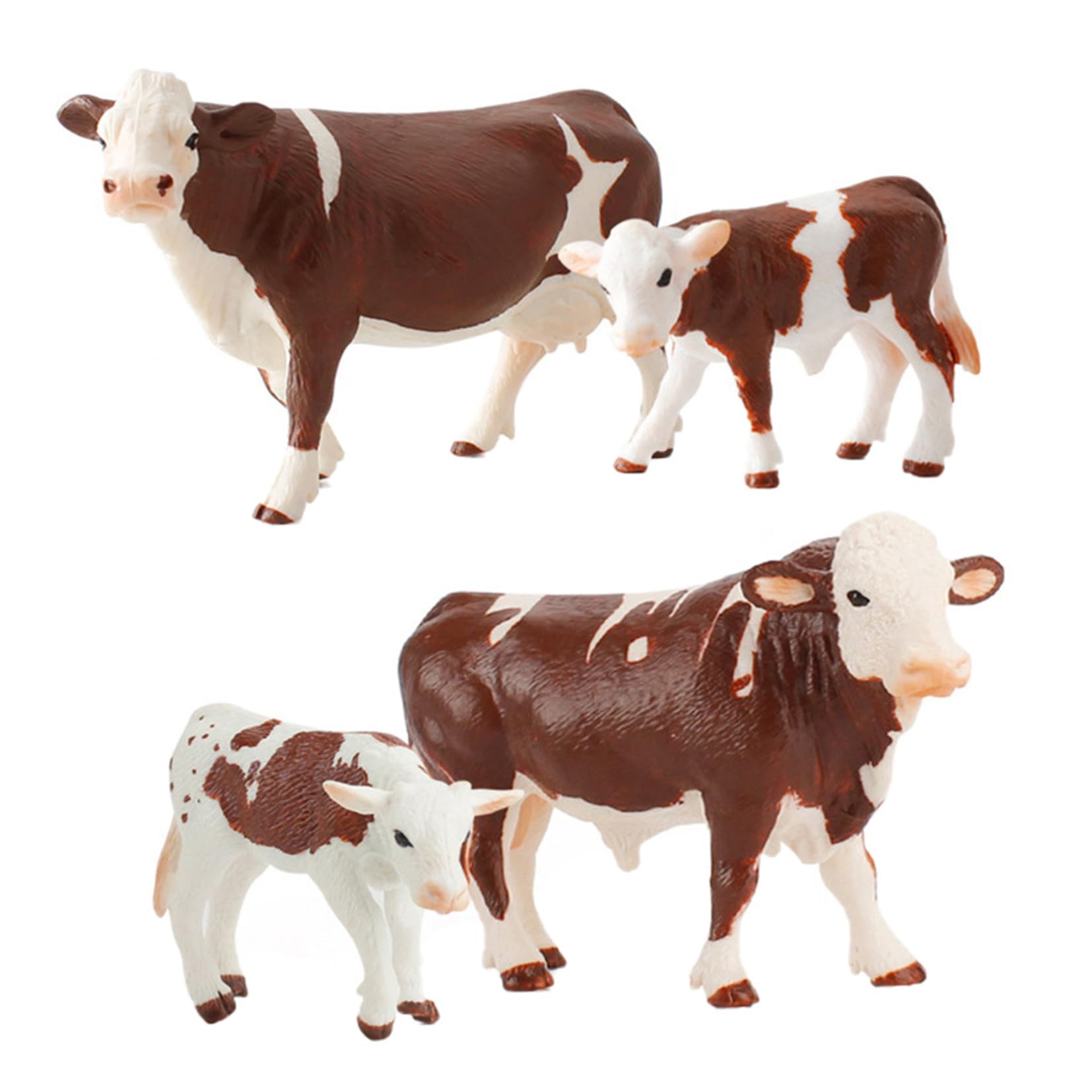 Alasum Modelo de Vaca de Granja 4 Piezas PVC Blanco para Niños