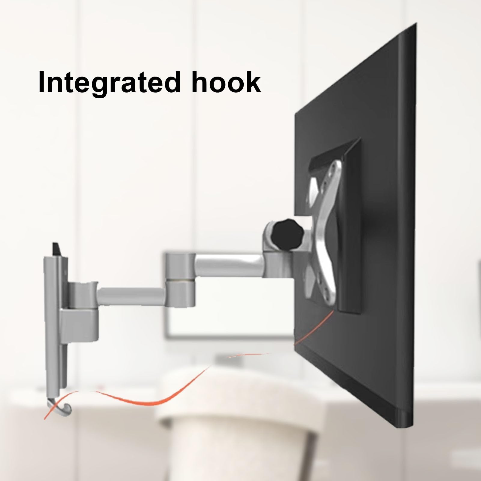 Supporto per braccio per display in lega di alluminio Supporto per monitor a parete regolabile per impieghi gravosi a movimento completo per schermi da 13 a 30 pollici con