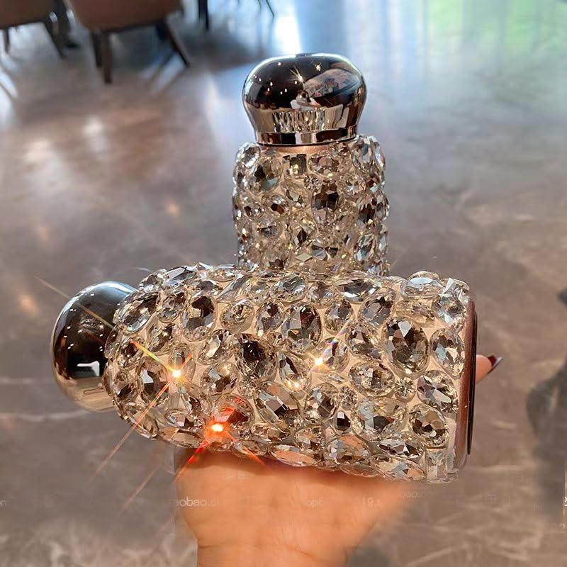 Diamentowa termos, butelka termiczna, w kształcie wiertła Bling Rhinestone butelka na wodę kryształowy kubek termosowy kubek podróżny ze stali nierdzewnej diamentowa kolba butelka próżniowa(220ml)