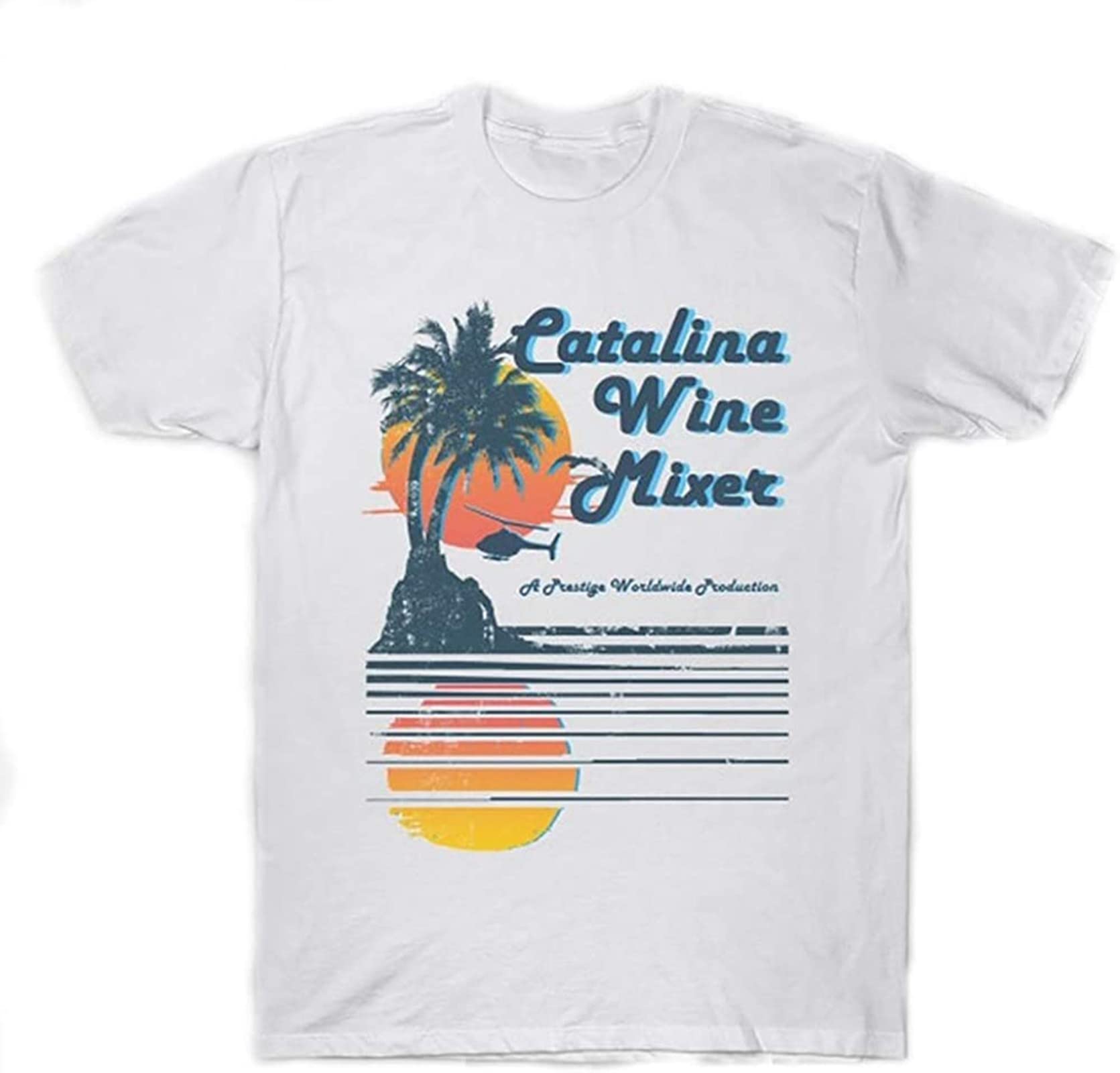 Catalina Wine Mixer T-Shirt Prestige Worldwide Step Brothers T Shirt Party California Movie Inspired Tees White M
