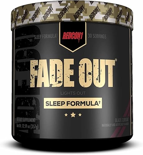 REDCON1 Fade Out - Fórmula para dormir, grosella negra, vegana, sin azúcar + amigable con la dieta cetogénica, ayuda para dormir nocturna, vitamina
