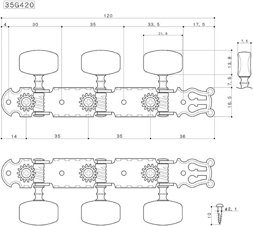 Antique Gold LyraType Gotoh Classical Guitar Tuners BigaMart