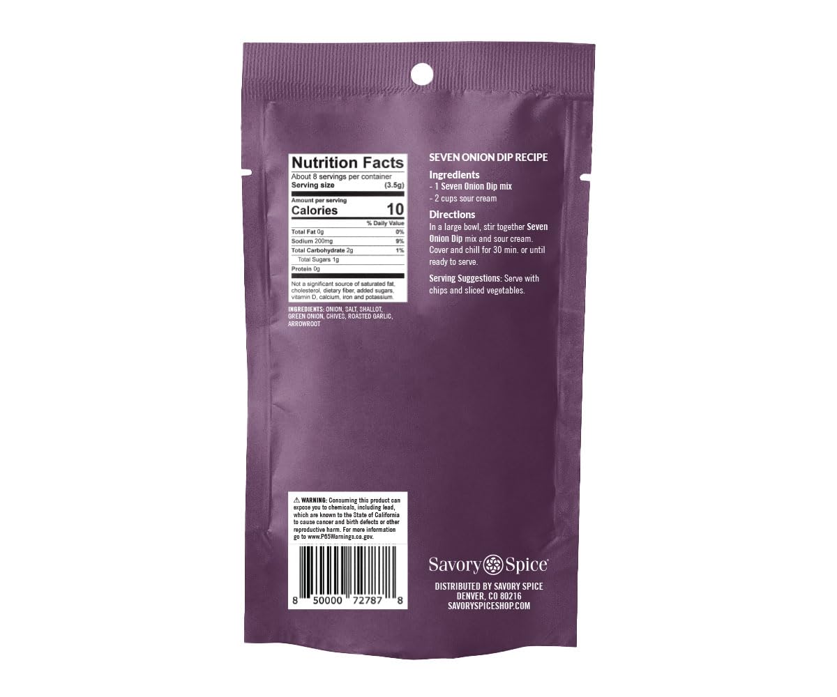 Savory Spice Seven Onion Dip Spice Easy 0 95 oz - French Onion-Style Dip Mix Seasoning Packet Just — view 2
