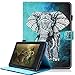 Produktbild A-BEAUTY Kindle Paperwhite Hülle, Niedlich Gemalt Leder mit Auto Schlaf/Wach für Kindle Paperwhite (2016/2015 / 2013/2012 Modell mit 6 Zoll Display), Elefant