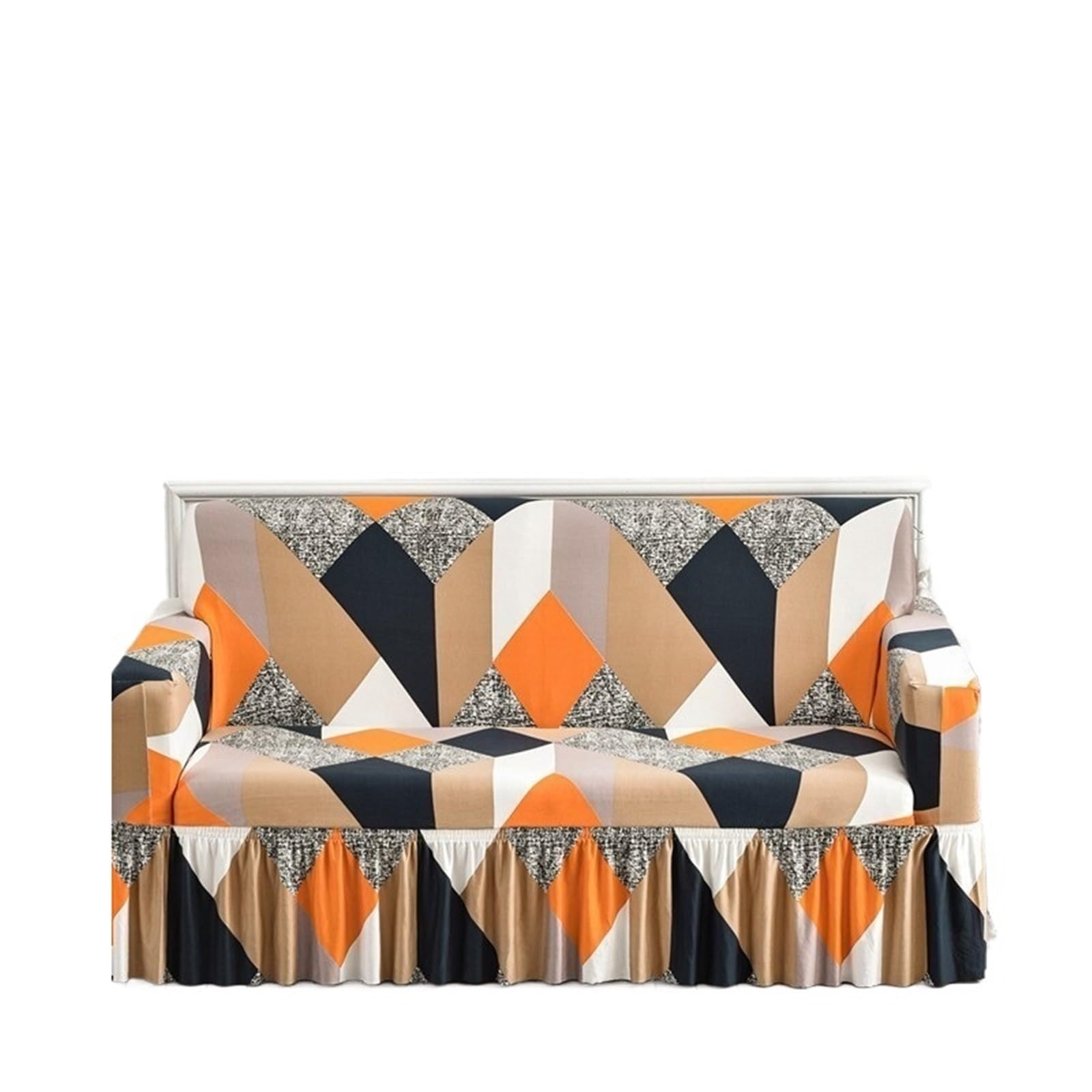 SUBLXPoten Sofa Cover with Skirt Sofa Cover with Skirt Washable Elastic Stretchable Easy Fit Universal Furniture Protector(Color 5,3-seater(190-230cm))