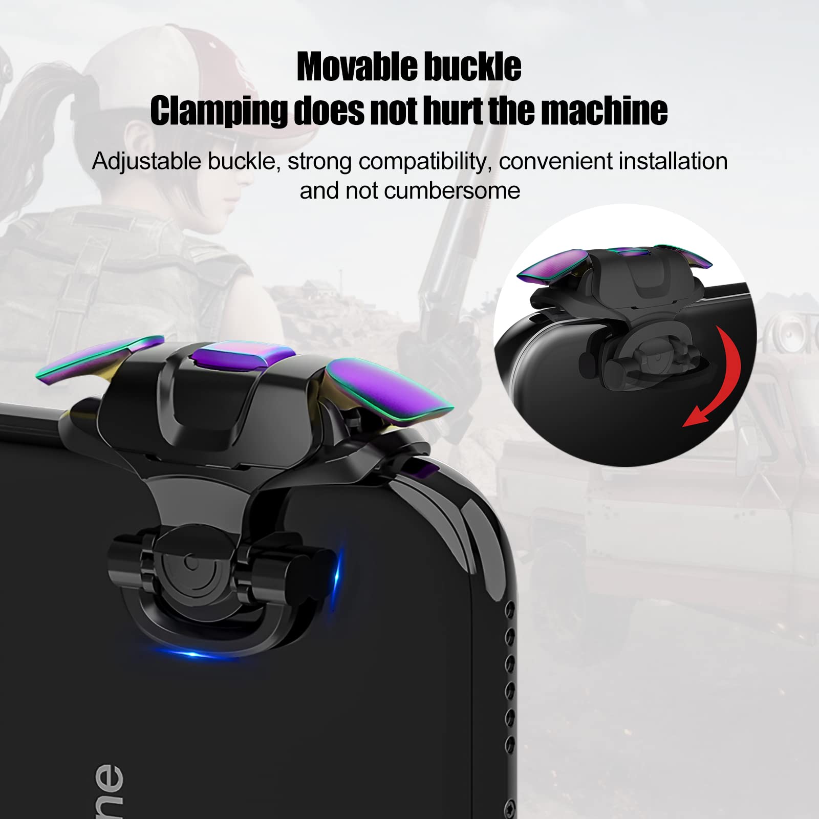 Newseego PUBG Mobile Game Trigger, PUBG Mobile Phone Trigger L1R1 Armor Style Colorful Pubg Game Trigger Spara Joystick di Controllo Sensibili Aim & Fire Game Pulsante Telefono per PUBG
